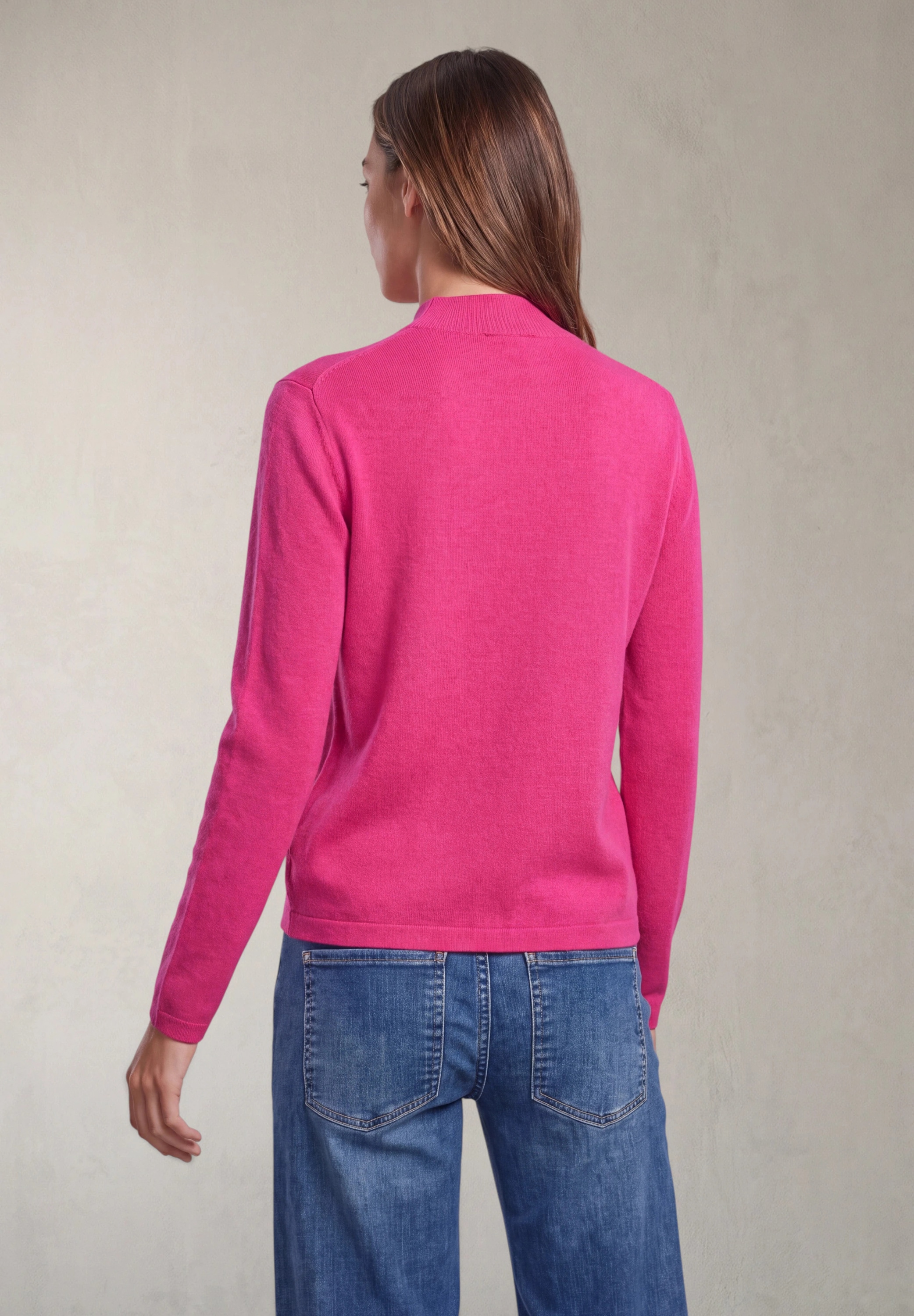 STREET ONE STUDIO Stehkragenpullover aus softem Materialmix