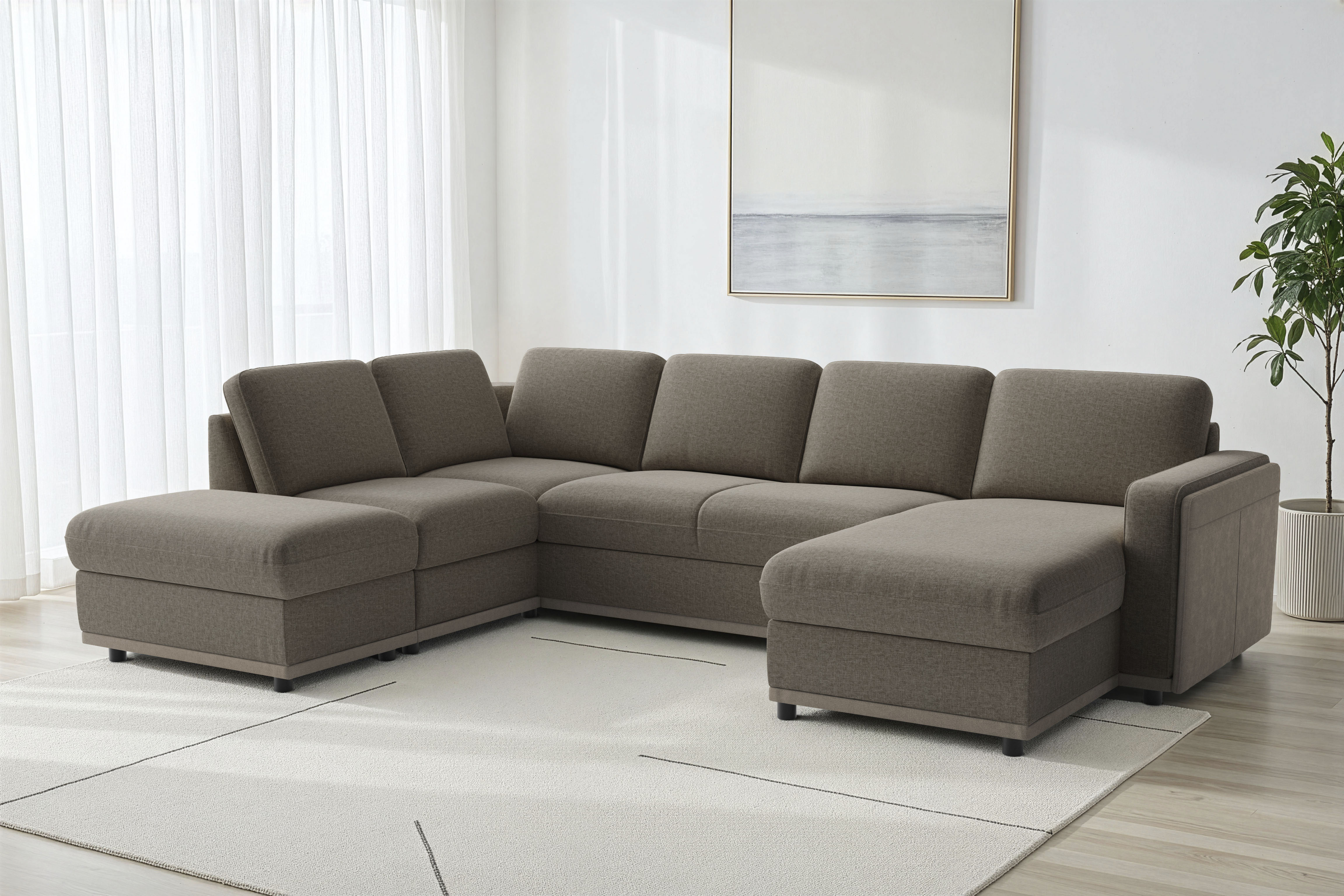 sit&more Wohnlandschaft "Cordoba" wahlweise mit Schlaffunktion und Bettkasten oder Stauraum