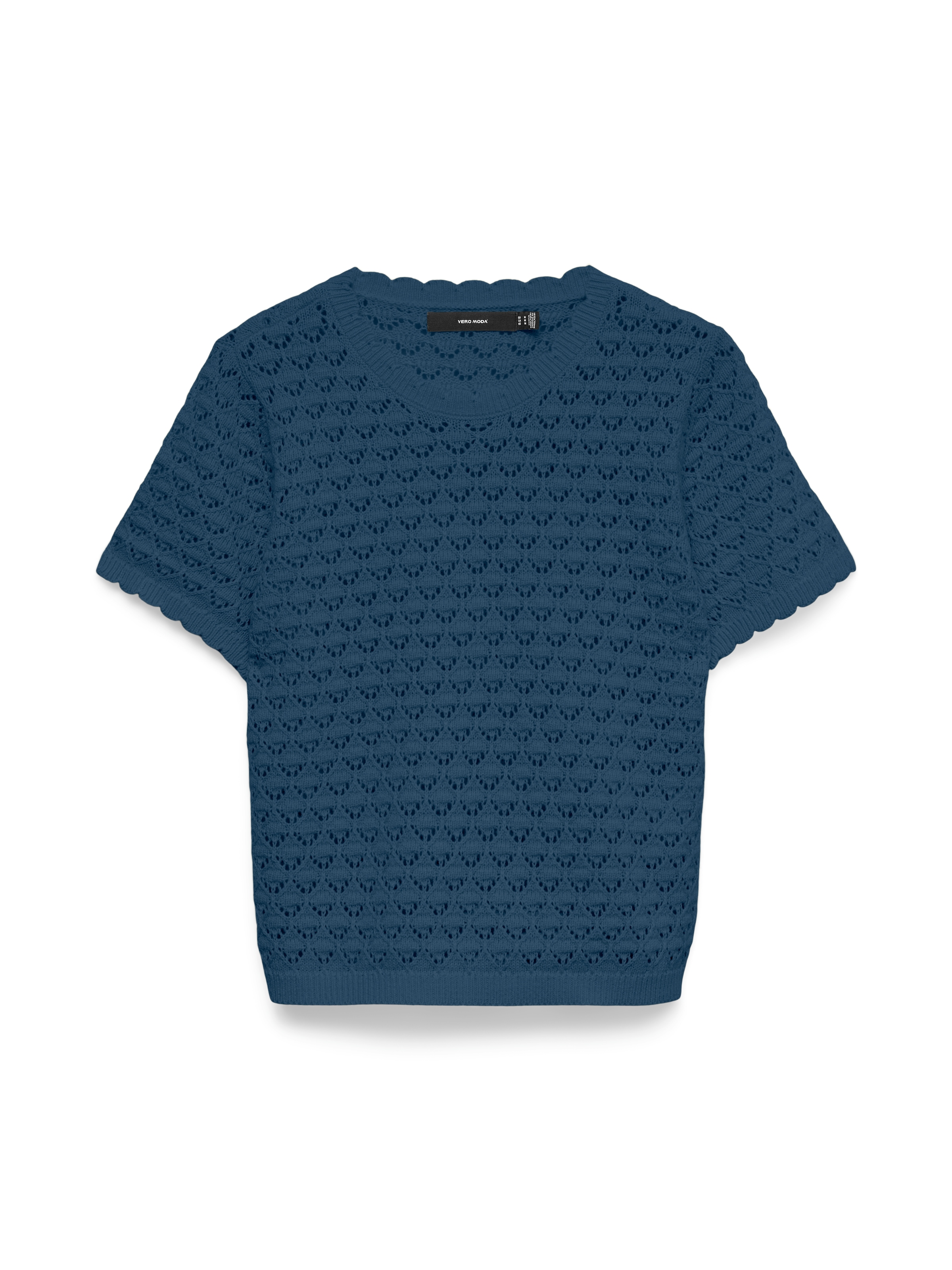 Vero Moda Stricktop »VMJAQUELINE SS O-NECK TOP BOO« mit zartem Muster