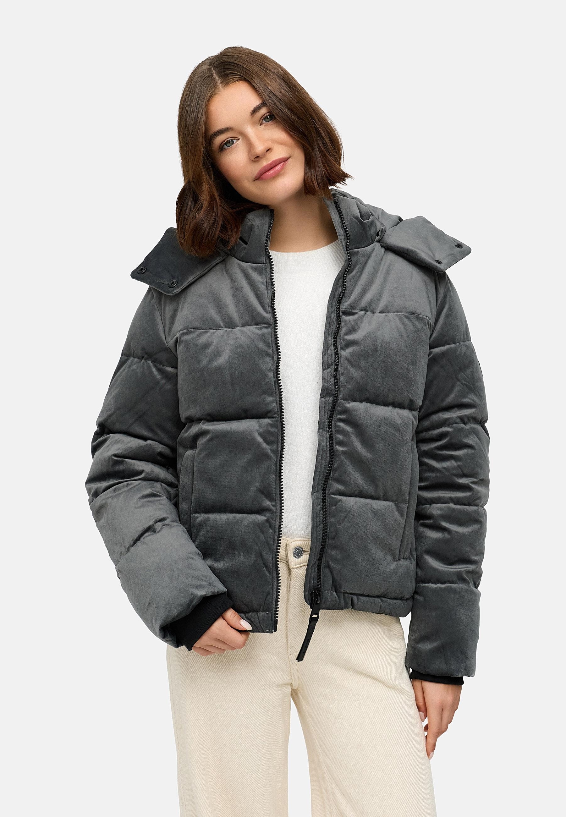 Ragwear Steppjacke »Roobie Velvet YOUMODO«, mit Kapuze, Gesteppte Winterjacke in Samtoptik mit Kapuze