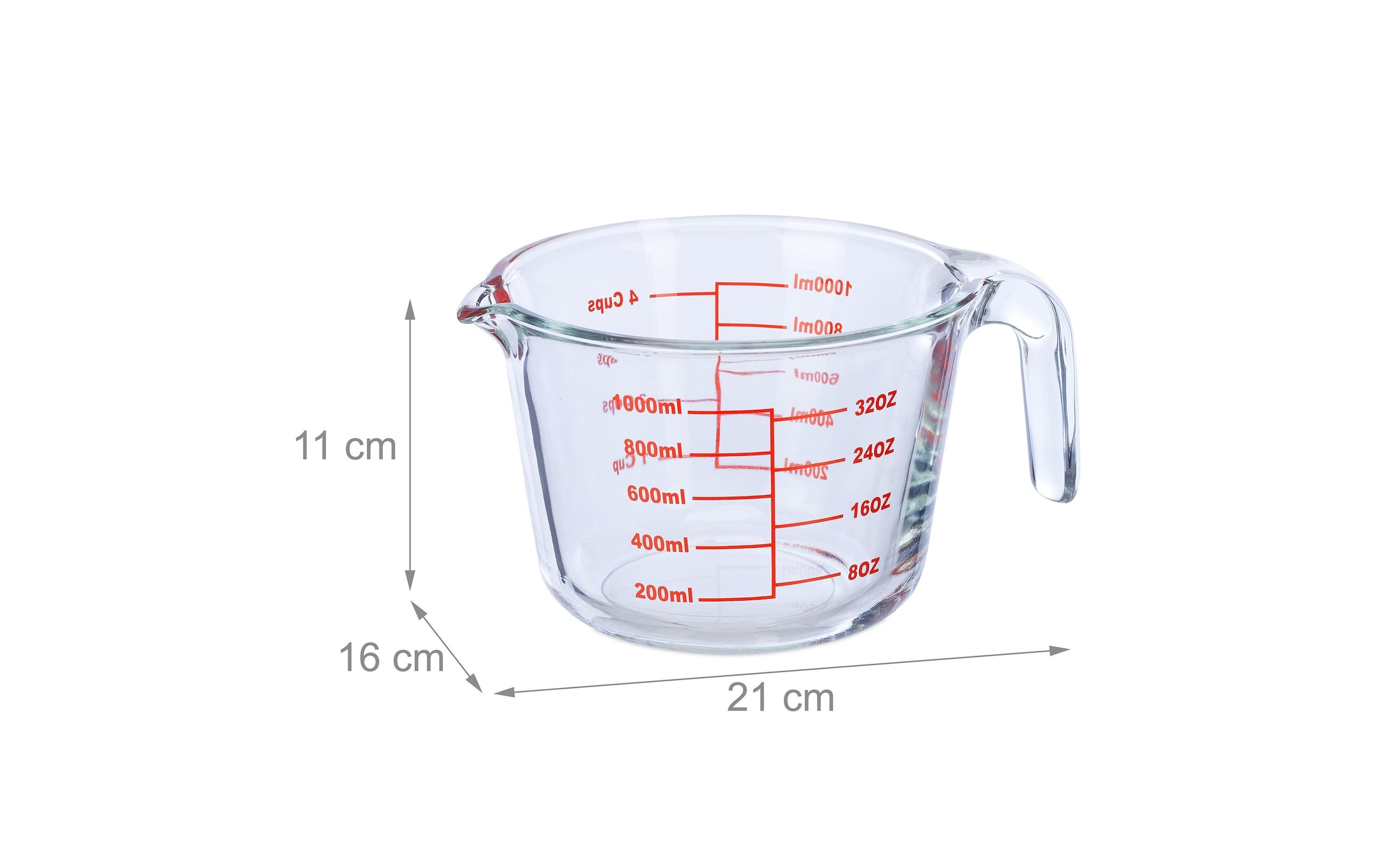 relaxdays Messbecher »1 l« Glas 1 Stk. tlg.