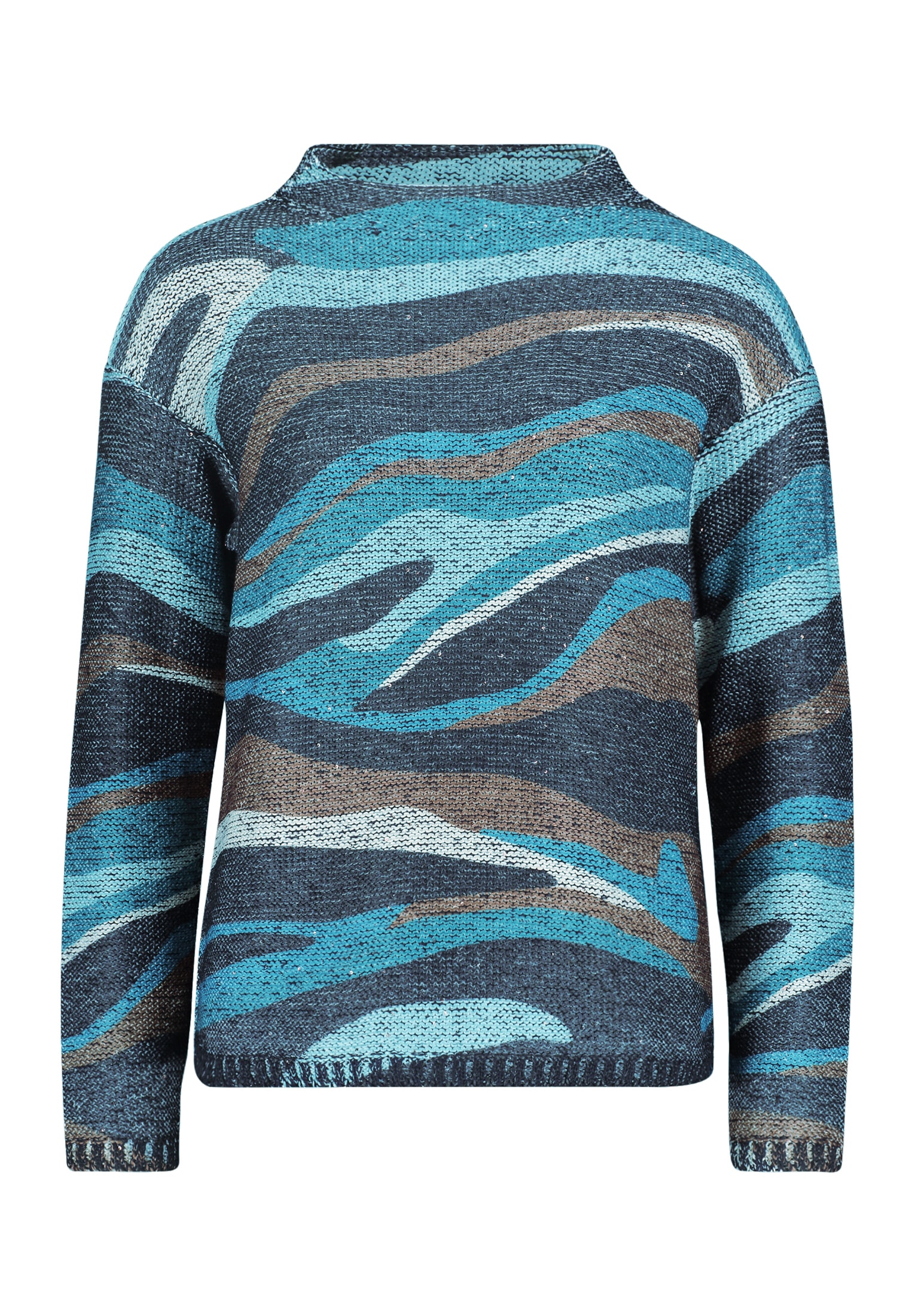 Betty Barclay Strickpullover »Betty Barclay Grobstrick-Pullover mit Print«, (1 tlg.), Pailletten