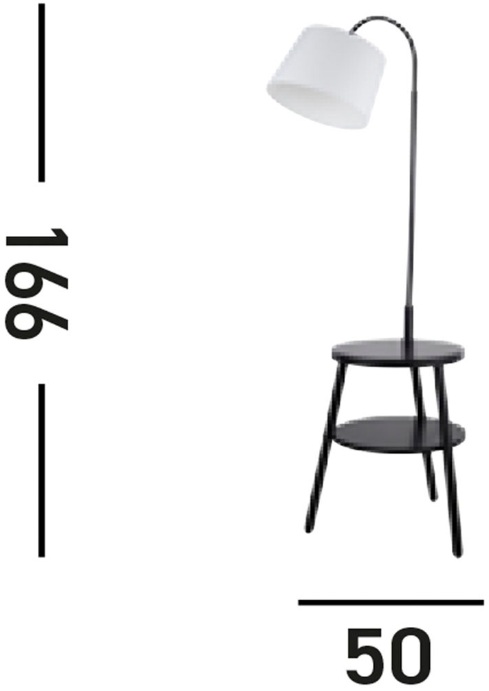 Searchlight Stehlampe »Stehlampe Ridge, 1-flammig«, 1 flammig, Leuchtmittel E27 | ohne Leuchtmittel, Mit Abstelltisch