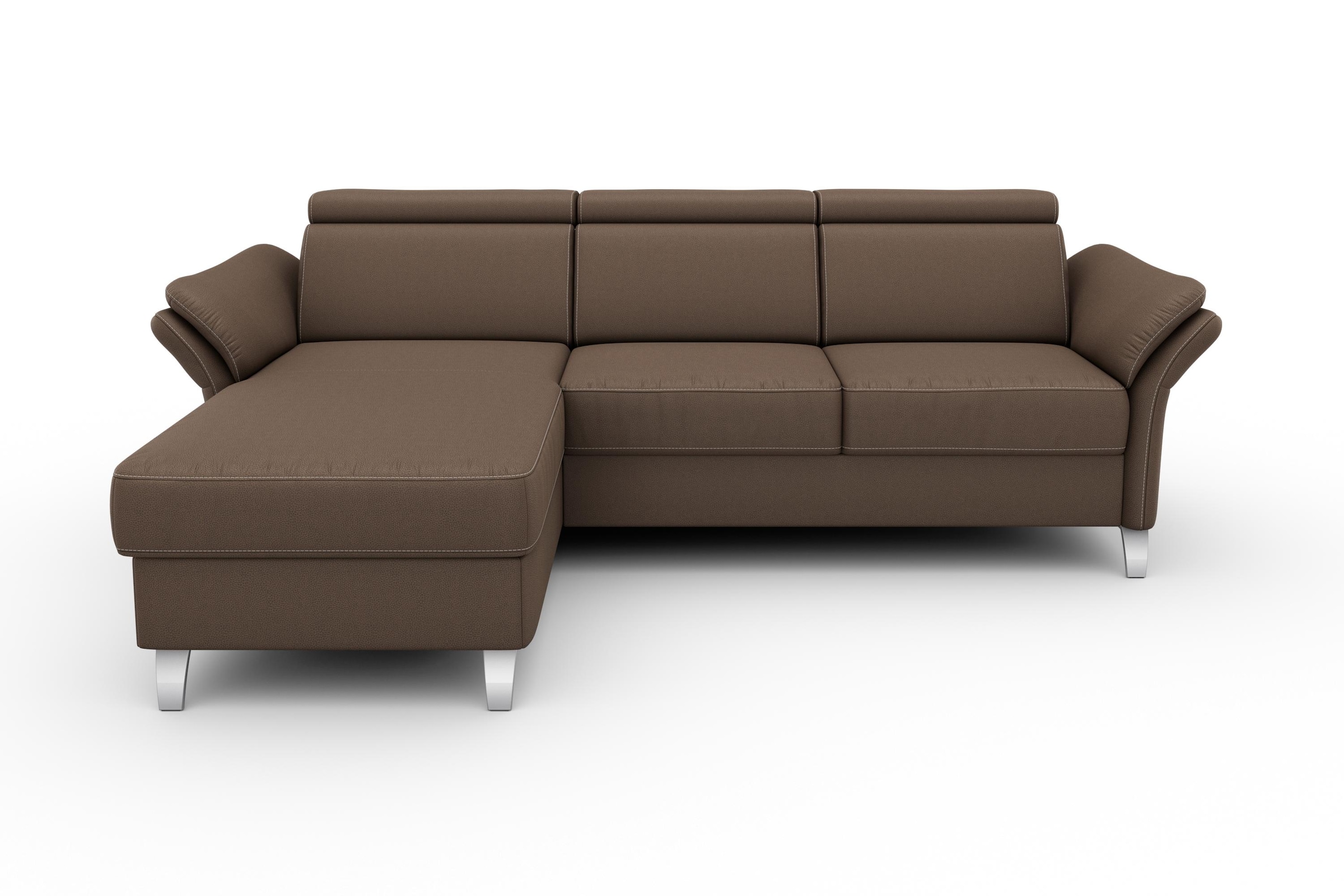 sit&more Ecksofa "Vincenzo L-Form" inklusive Kopfteilverstellung, optional Schlaffunktion & Bettkasten