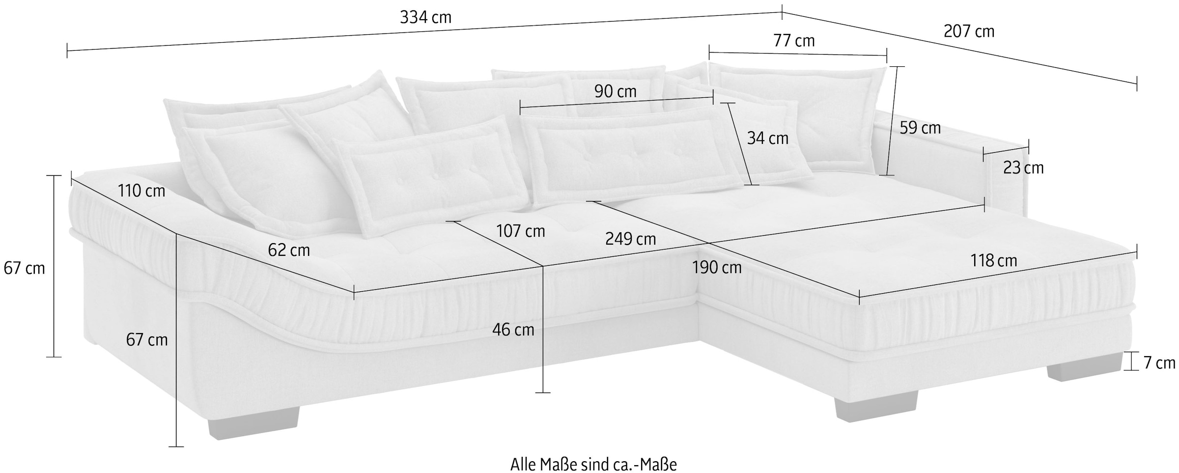 Mr. Couch Ecksofa »Diwan II DuraFlex L-Form«, DuraFlex-Kaltschaumpolsterung, bis 140 kg, 4 Bezugsqualitäten