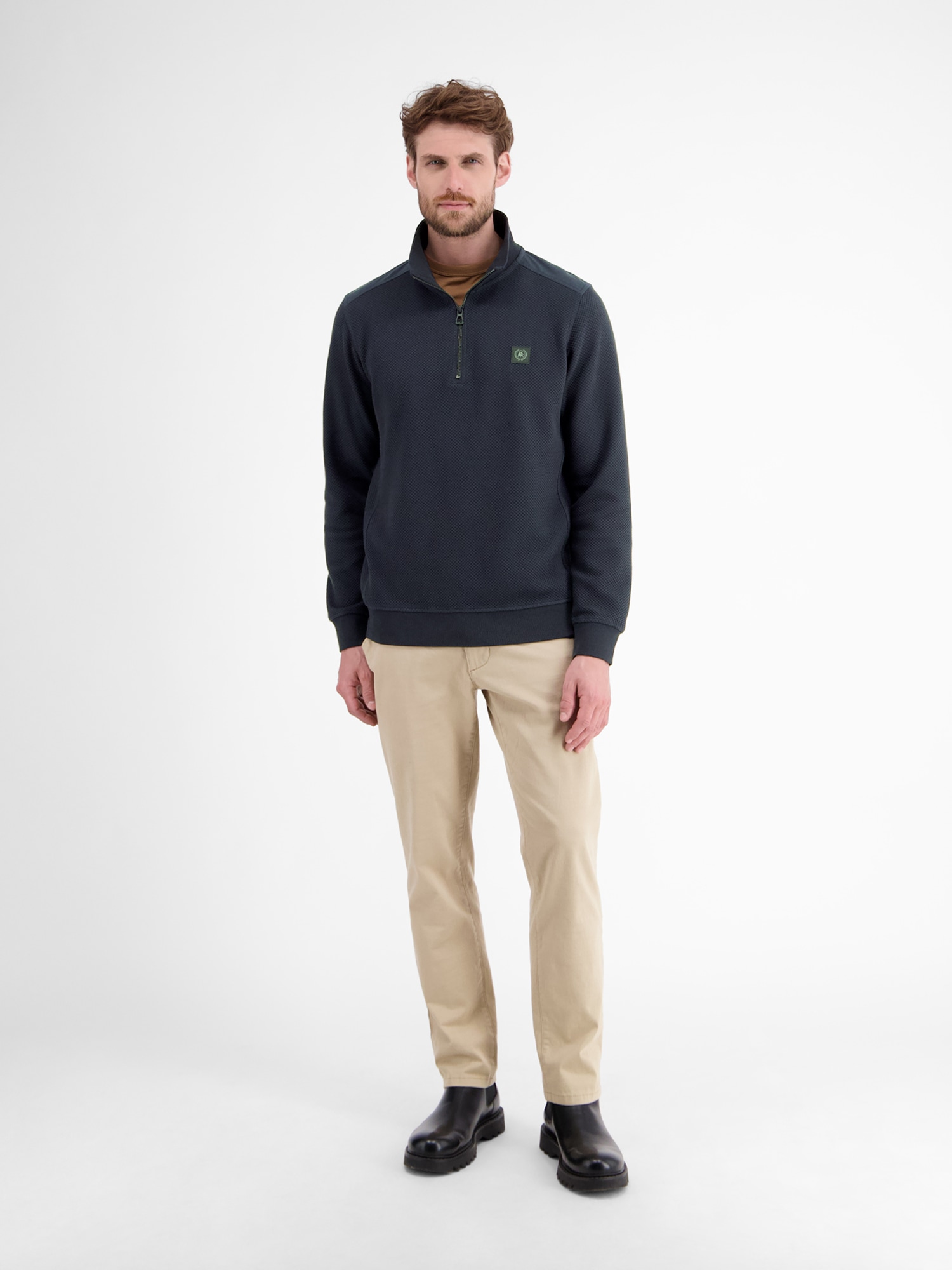 LERROS Sweatshirt »LERROS Herren Troyer in sportiver Struktur«