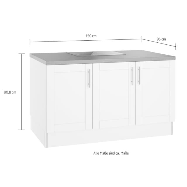 OPTIFIT Küche »Ahus«, Kücheninsel, Breite 150 cm, wahlweise mit Kochfeld |  BAUR