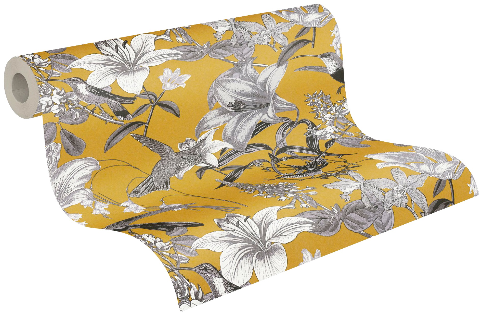 Architects Paper Vliestapete »Jungle Chic«, floral-botanisch-tropisch, Vogeltapete Tapete Blumen Tapeten Wohnzimmer Schlafzimmer Küche Design