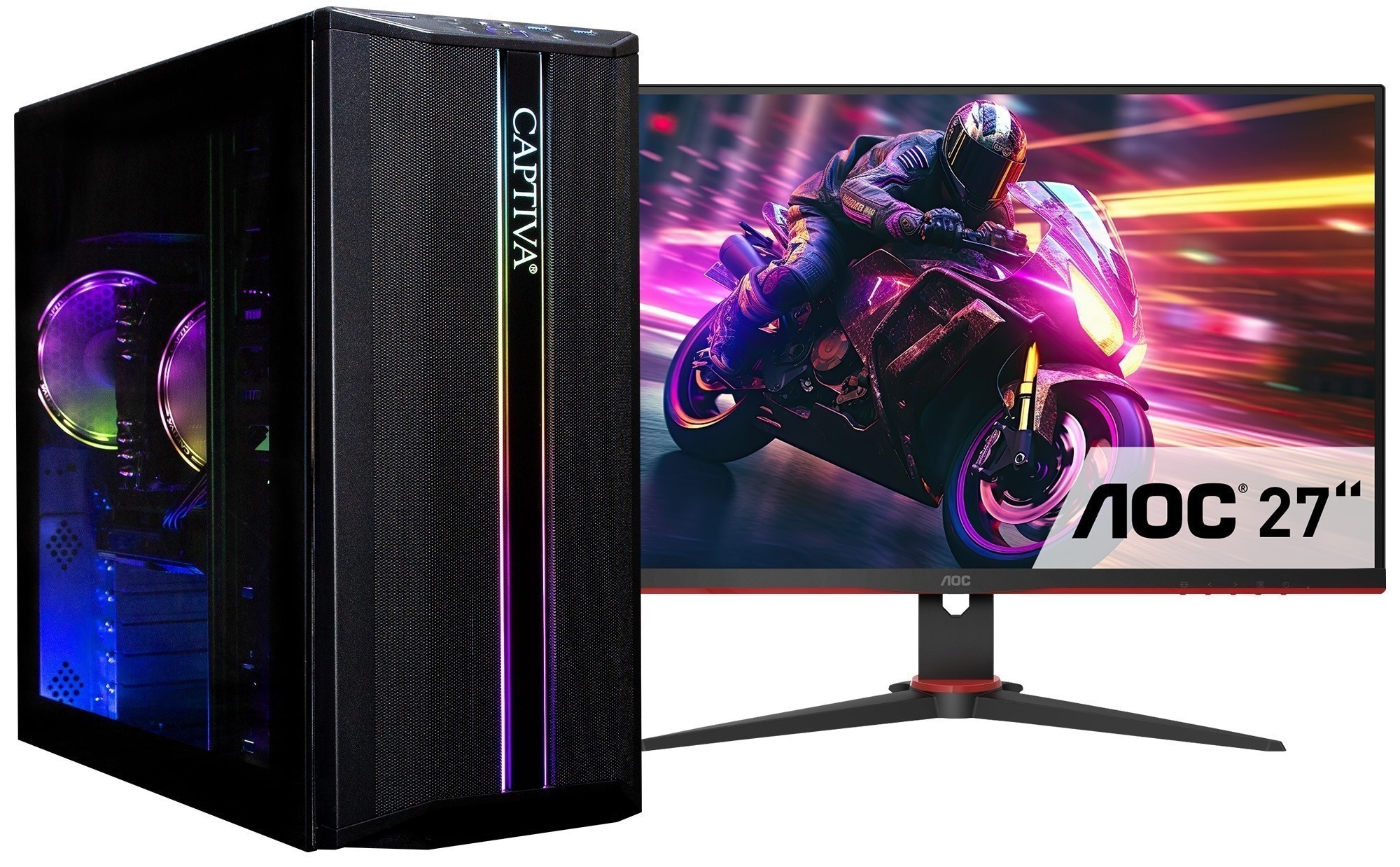 CAPTIVA Gaming-PC-Komplettsystem "Advanced Gaming R82-912 TFT Bundle", ohne Betriebssystem, 32 GB RAM 1.000 GB SSD, schwarz, Computer_Komplettsysteme