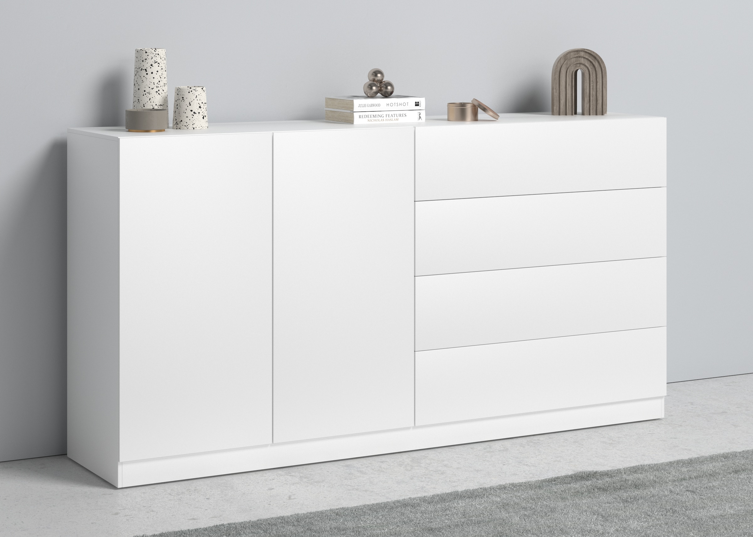 borchardt Möbel Sideboard "Vaasa, Kommode mit 2 Türen und 4 Schubkästen auf günstig online kaufen