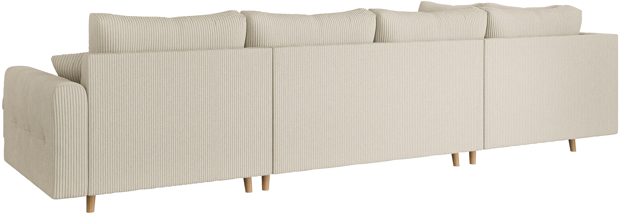 Home affaire Wohnlandschaft »CHARRE U-Form mit Ottomane, Maße B/T/H: 310/161/81 cm«, feine Steppung, lose Rücken- und Zierkissen, auch in Cord und Bouclé