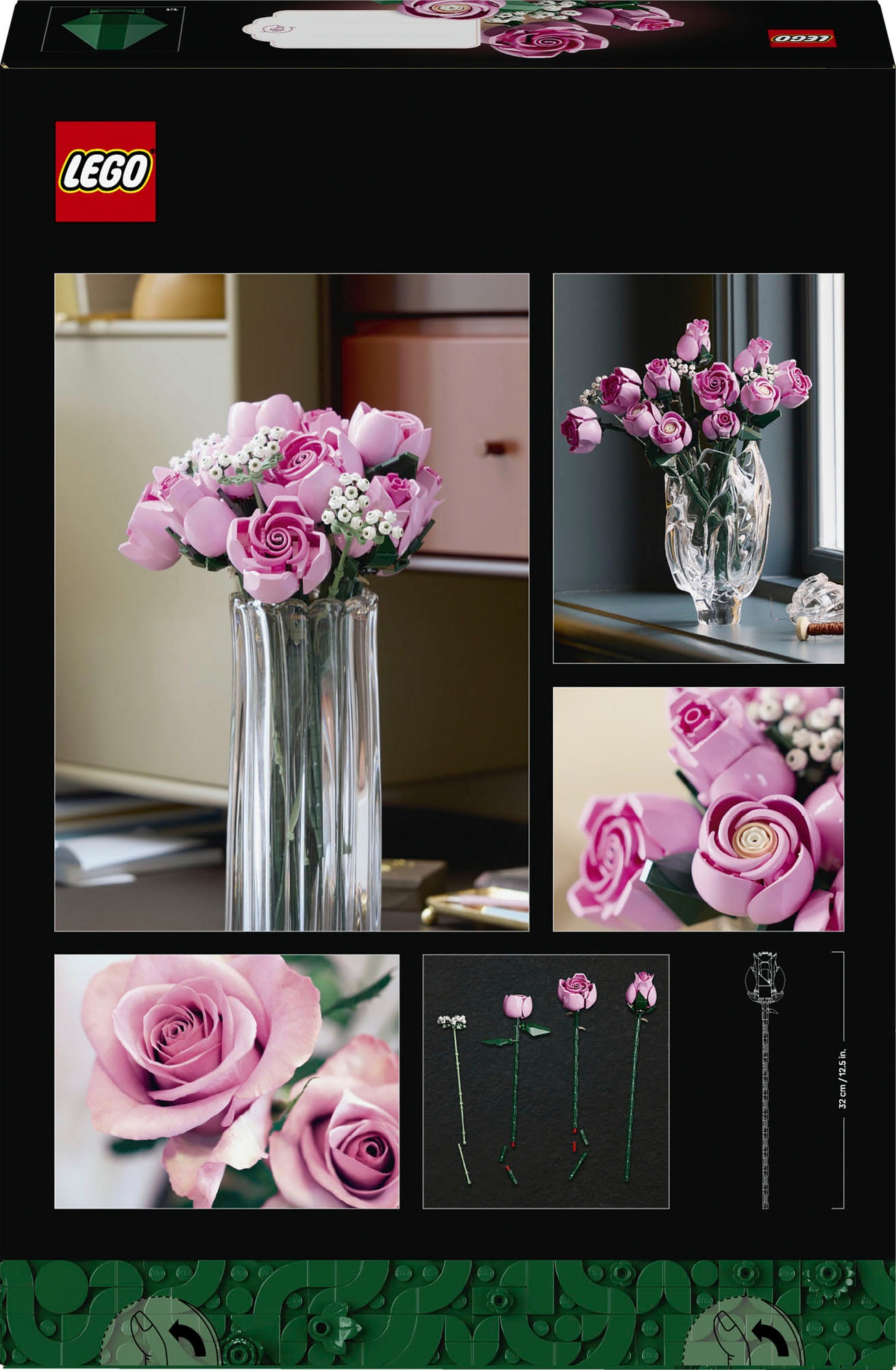 LEGO® Konstruktionsspielsteine »Rosa Rosenstrauß (10374), LEGO Botanicals« Made in Europe
