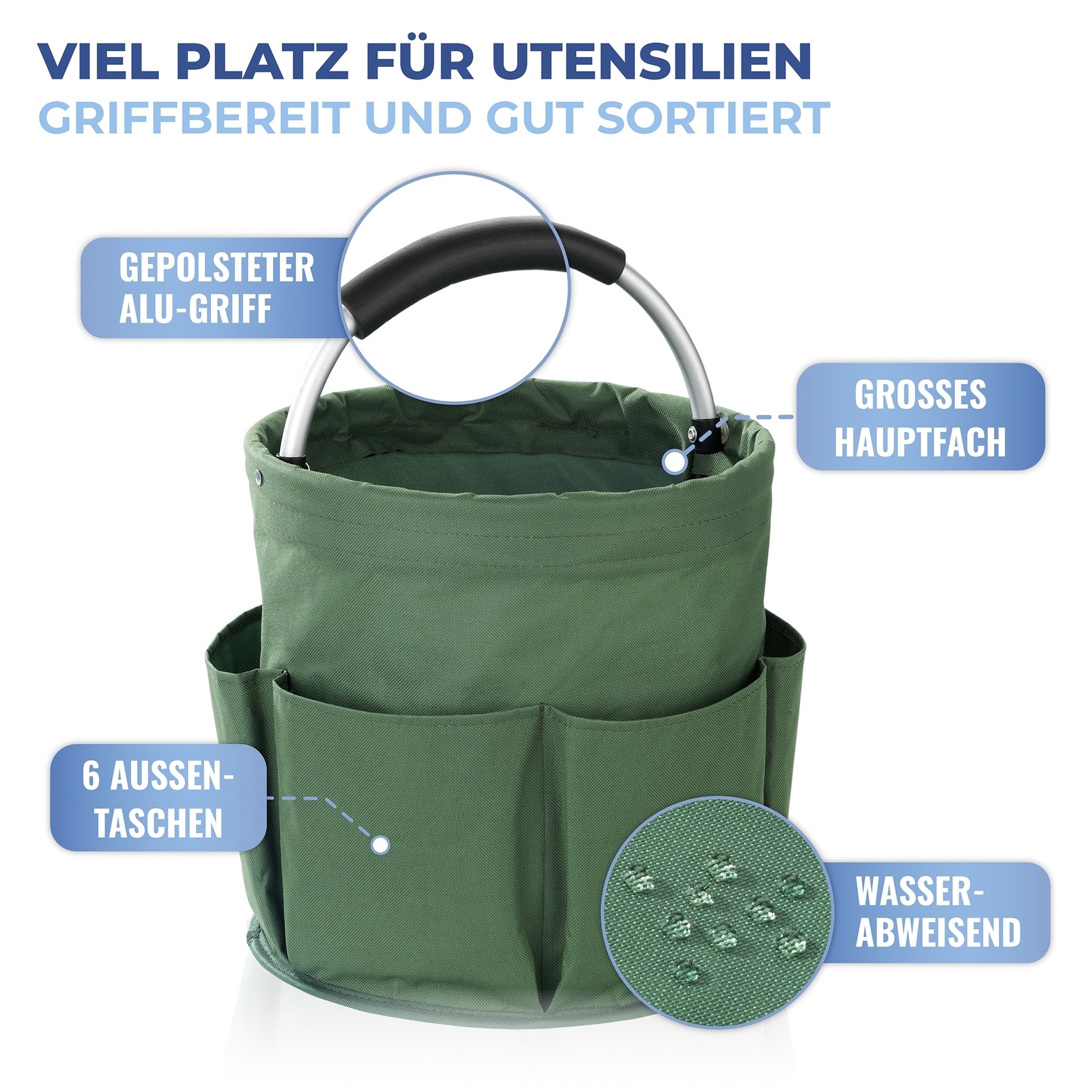 Maximex Falteimer »Modell Universal-Caddy« Organizer für Haus & Garten, platzsparend faltbar, mit 6 Außentaschen