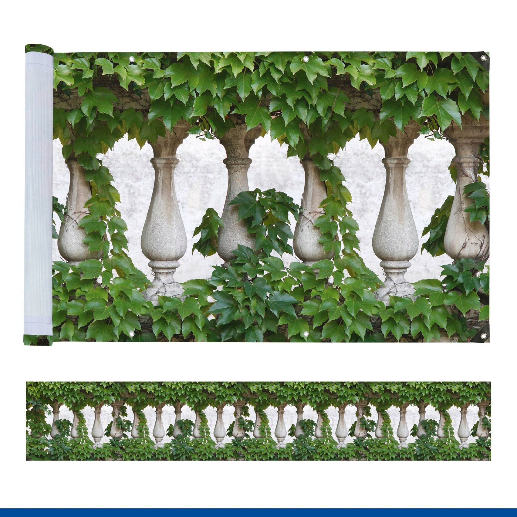 Maximex Balkonsichtschutz 5 m, reißfest, mit Efeu-Motiv