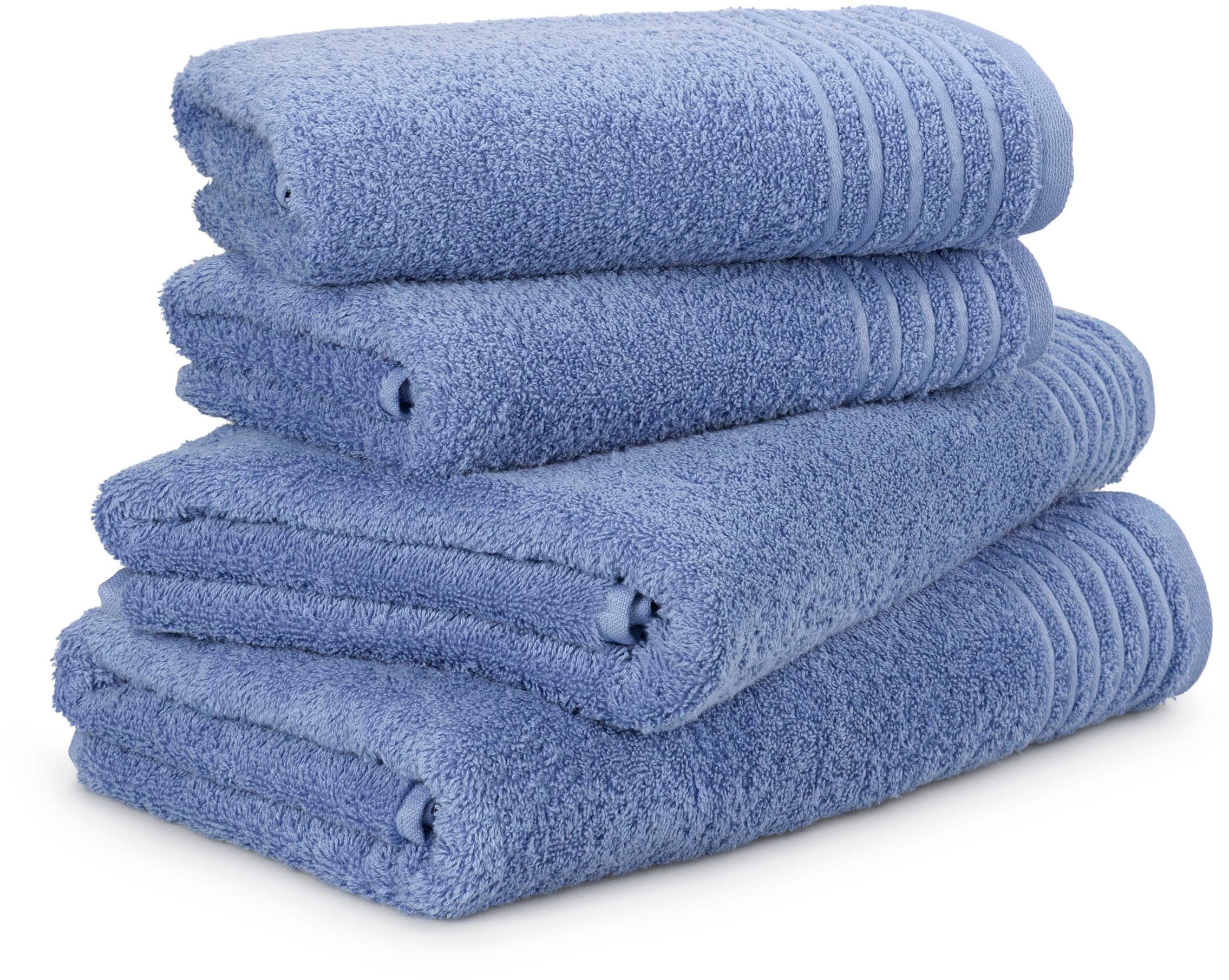 Möve Handtuch Set "New Classic" 4 Stk. Walkfrottier 2x Hand- und 2x Duschtücher, 100% bester Baumwolle (480 g/m²)