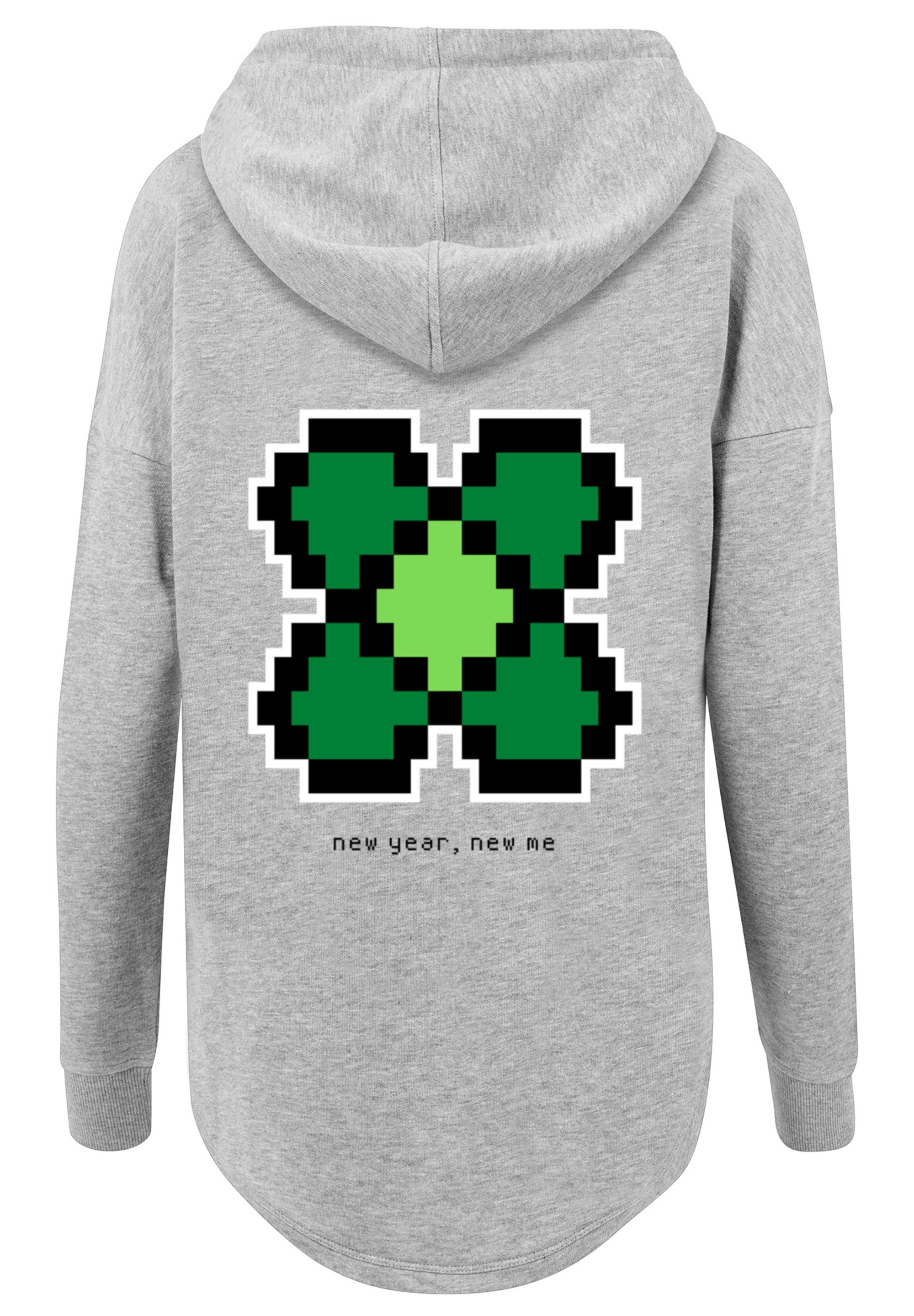 F4NT4STIC Kapuzenpullover »Silvester Happy New Year Pixel Kleeblatt«, Print
