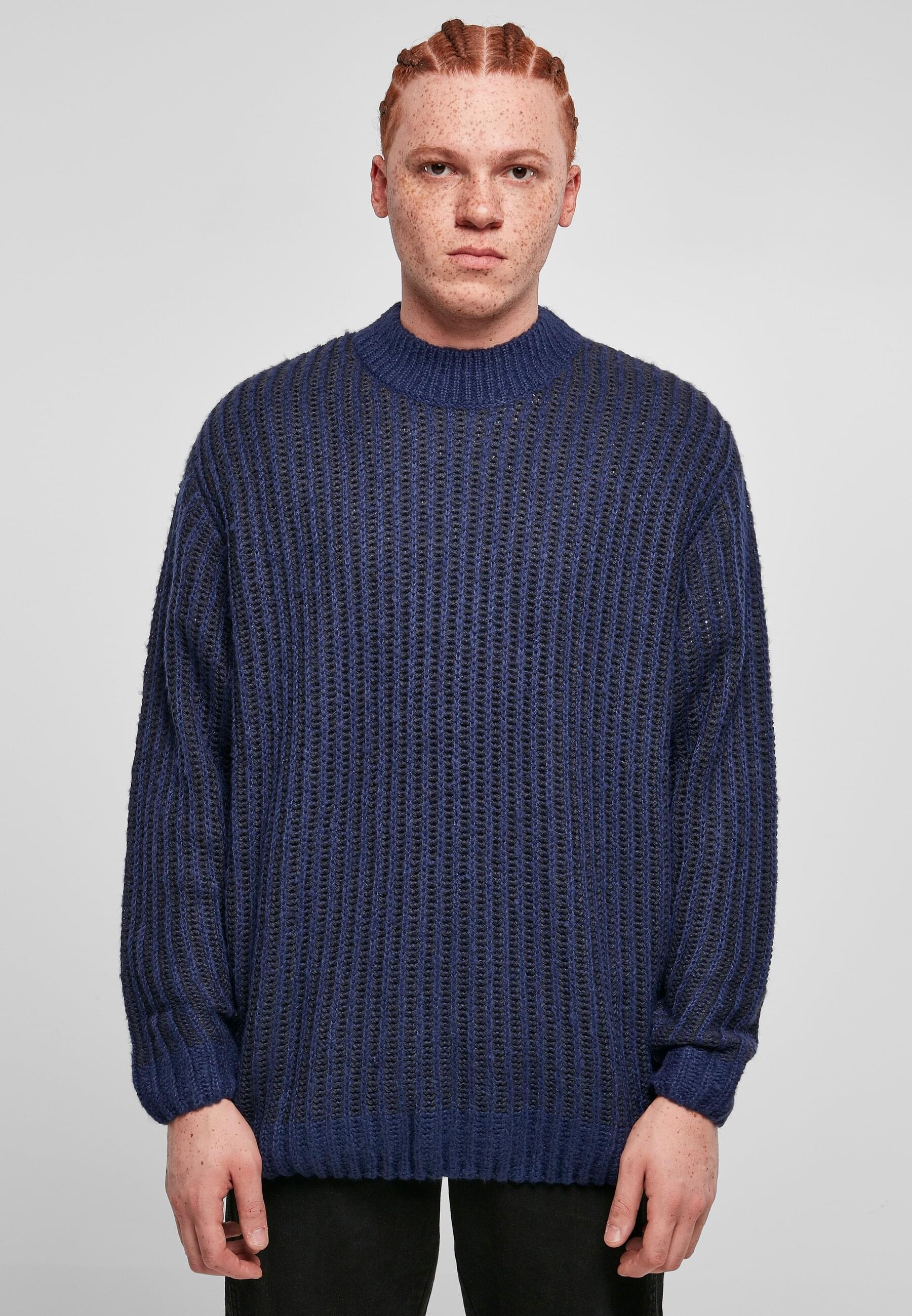 URBAN CLASSICS Rundhalspullover »Urban Classics Herren Oversized Two Tone Sweater«, (1 tlg.)