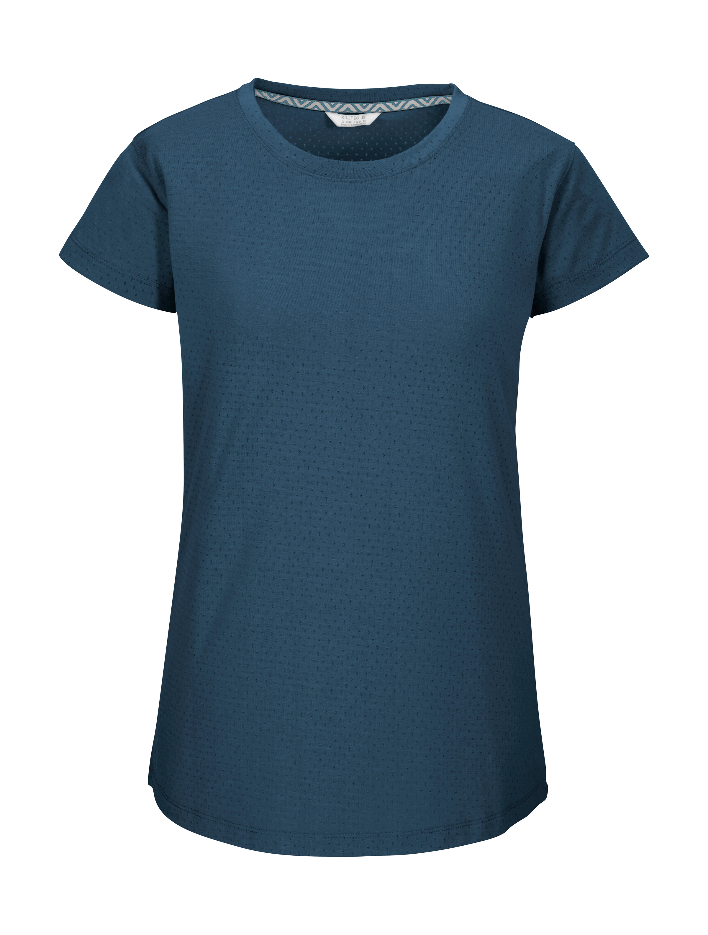 T-Shirt KILLTEC "KOS 23 WMN TSHRT", Damen, Gr. 36, blau, Obermaterial: 62% Polyester, 32% Viskose, 6% Elasthan, Shirts T-Shirt, Leichtes, schnelltrocknendes Damen Funktionsshirt mit Stretch.