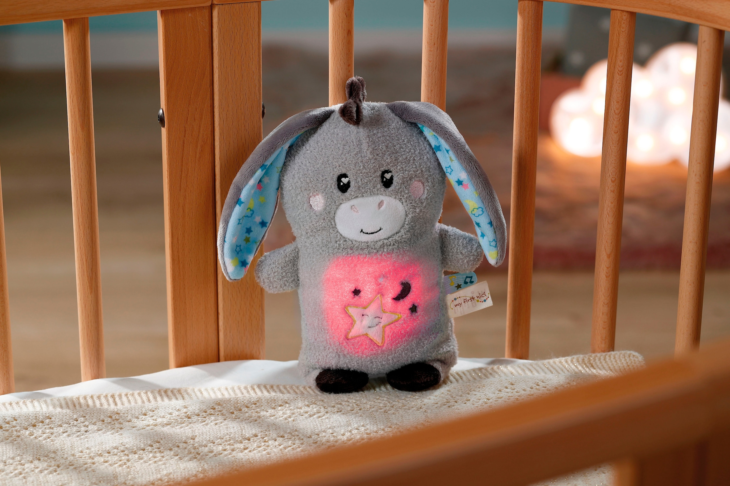 Nici Kuscheltier »My First NICI, Esel Littledoo 25 cm«, Baby Einschlafhilfe; mit Licht und Sound