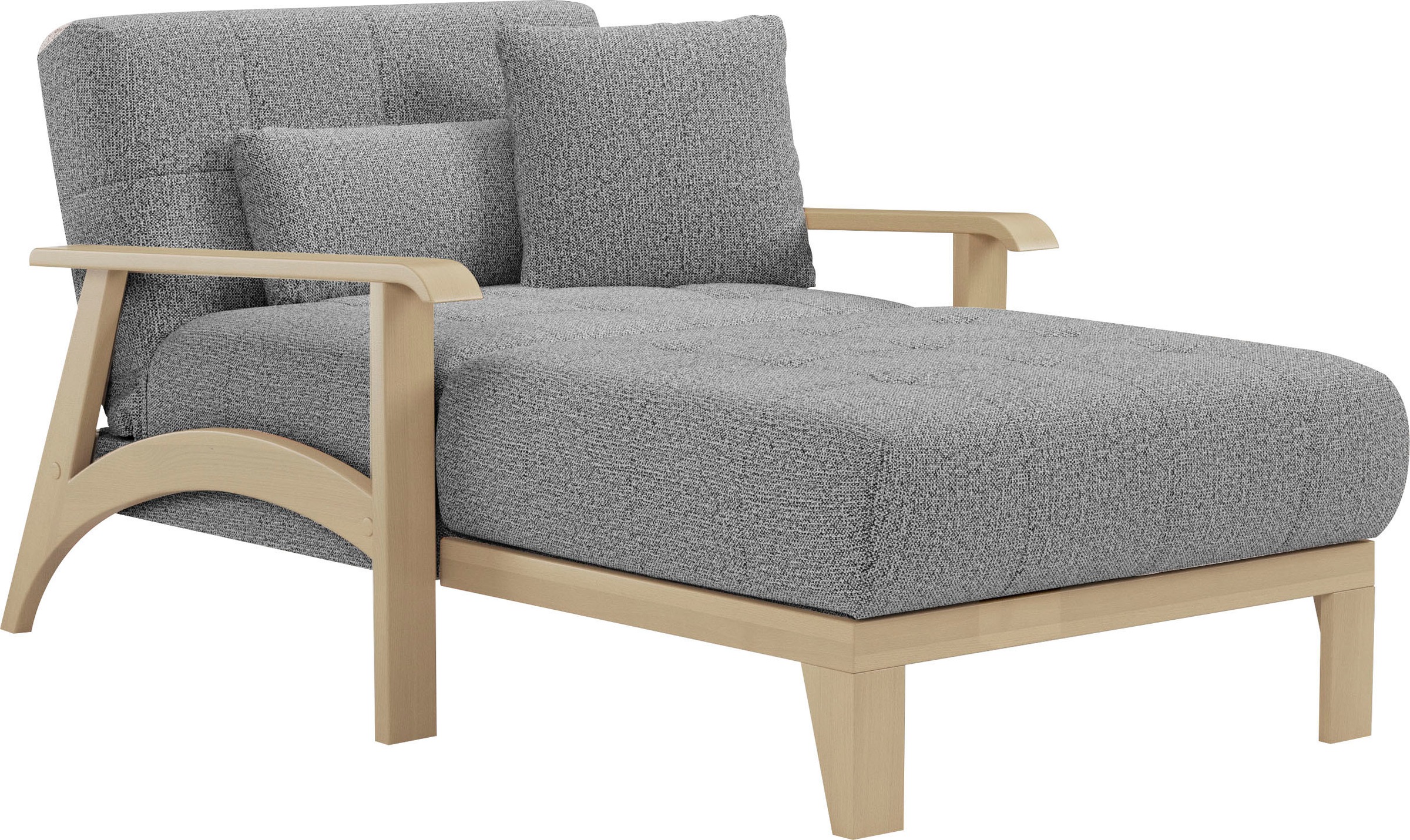 sit&more Recamiere »Billund«, Armlehnen aus Buchenholz in natur, verschiedene Bezüge und Farben