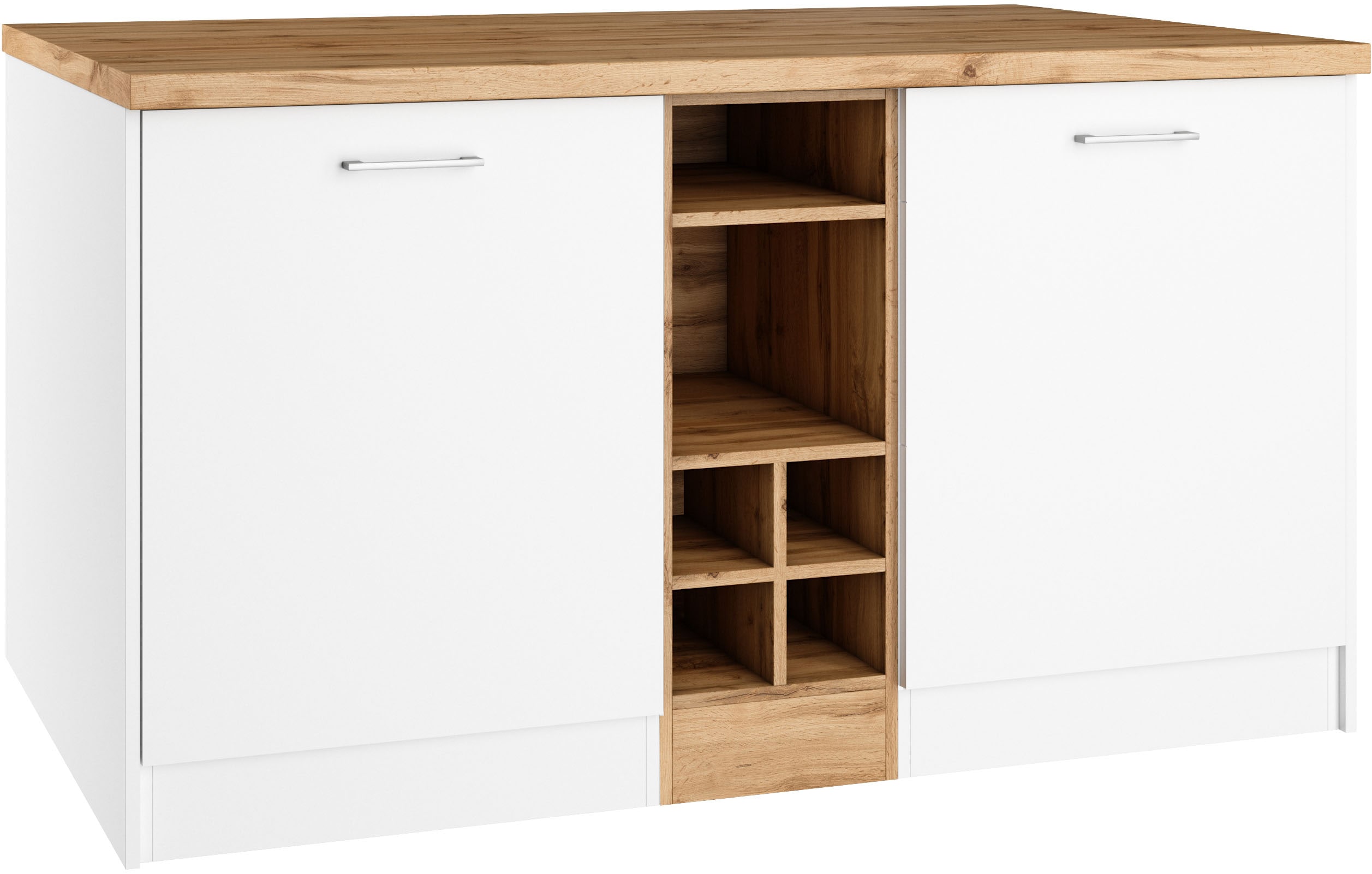 KOCHSTATION Kücheninsel "KS-Milan" Stellmaß 153/100 cm, viel Stauraum, Lebensmittelpunkt: Küche