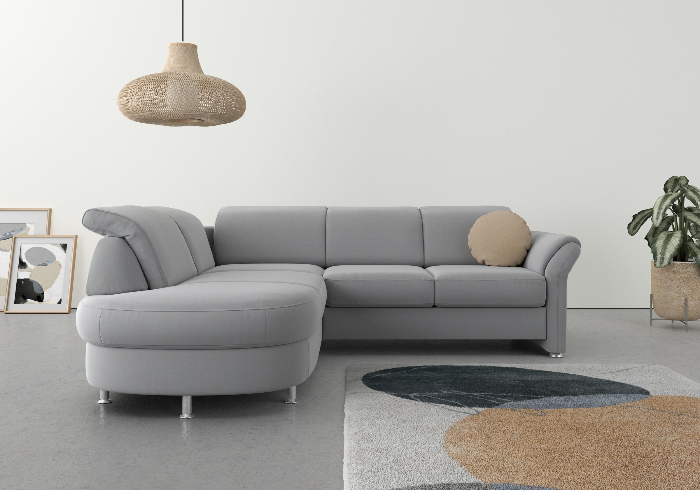 sit&more Ecksofa "Apulia L-Form" wahlweise Schlaffunktion, Bettkasten und Kopf- und Armteilverstellung