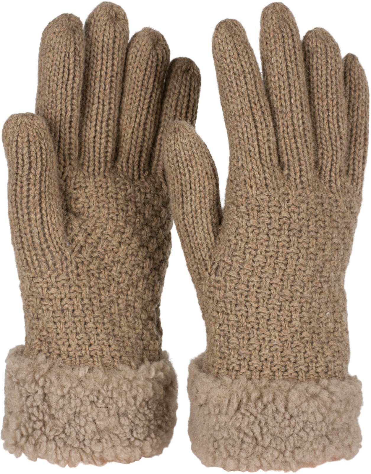 styleBREAKER Strickhandschuhe "Strickhandschuhe mit Perlmuster und Fleece" 1 Stk.