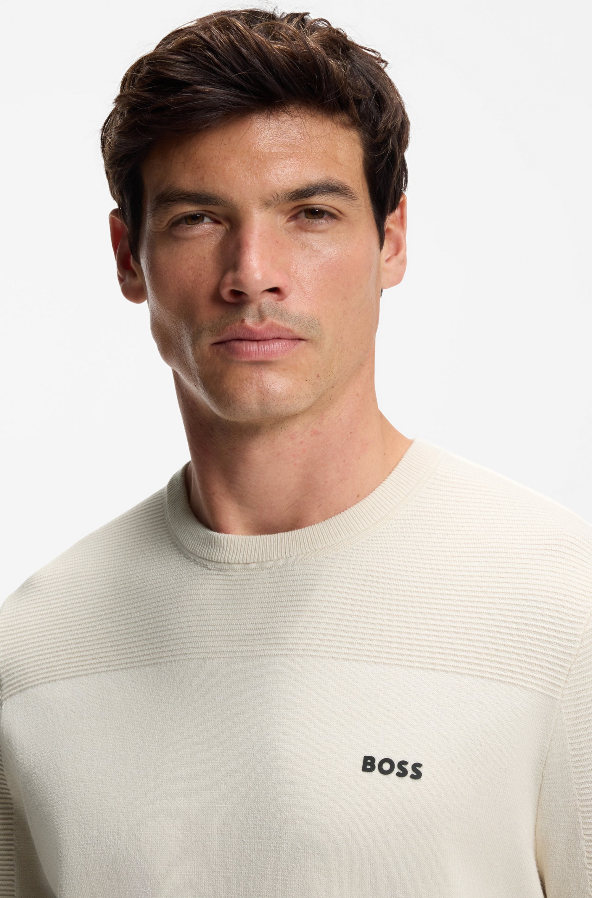 BOSS GREEN Strickpullover "KN Momentum-X CN" Rundhalsausschnitt, Regular Fi günstig online kaufen