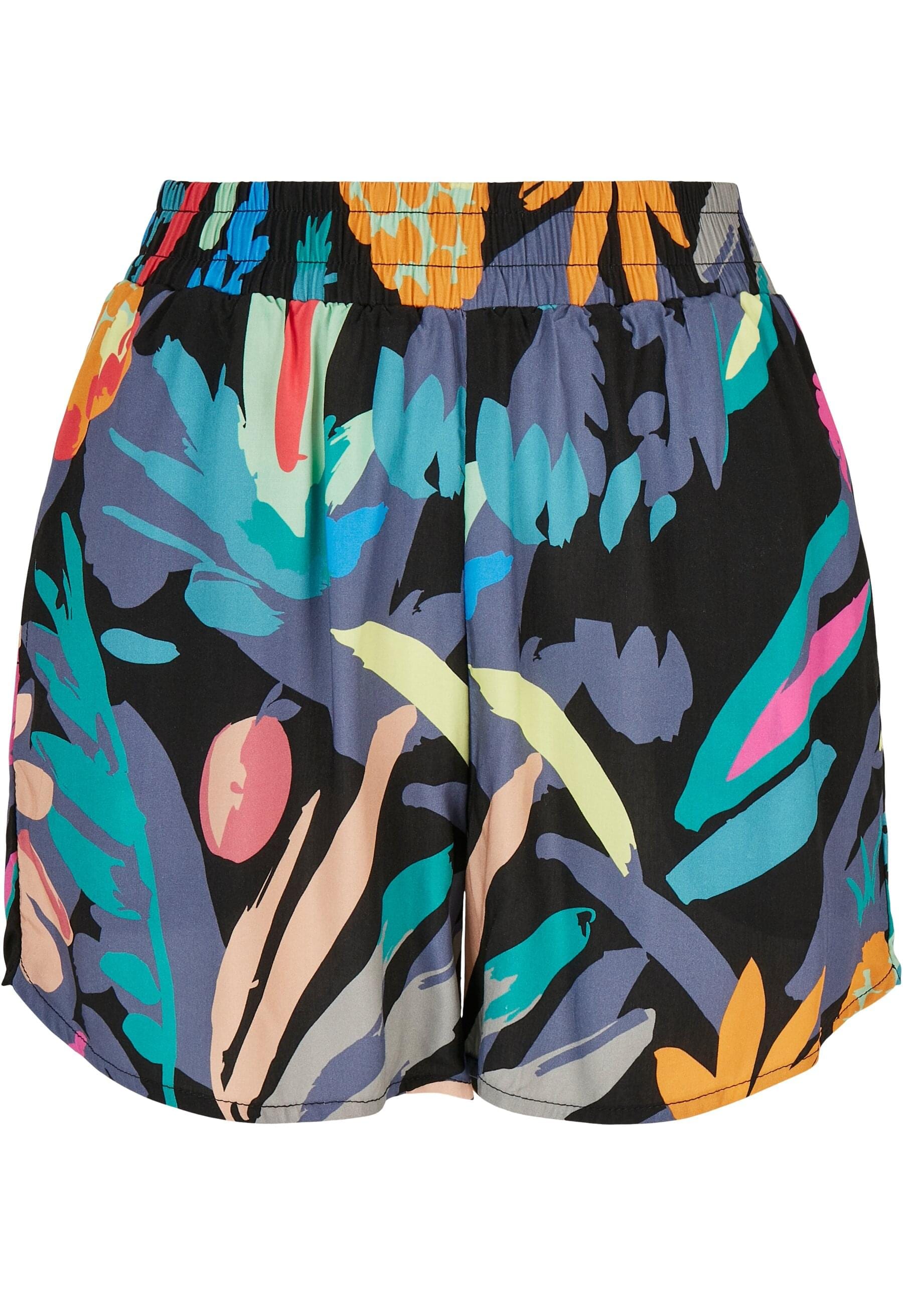 URBAN CLASSICS Stoffhose "Urban Classics Damen Ladies AOP Viscose Resort Sh günstig online kaufen
