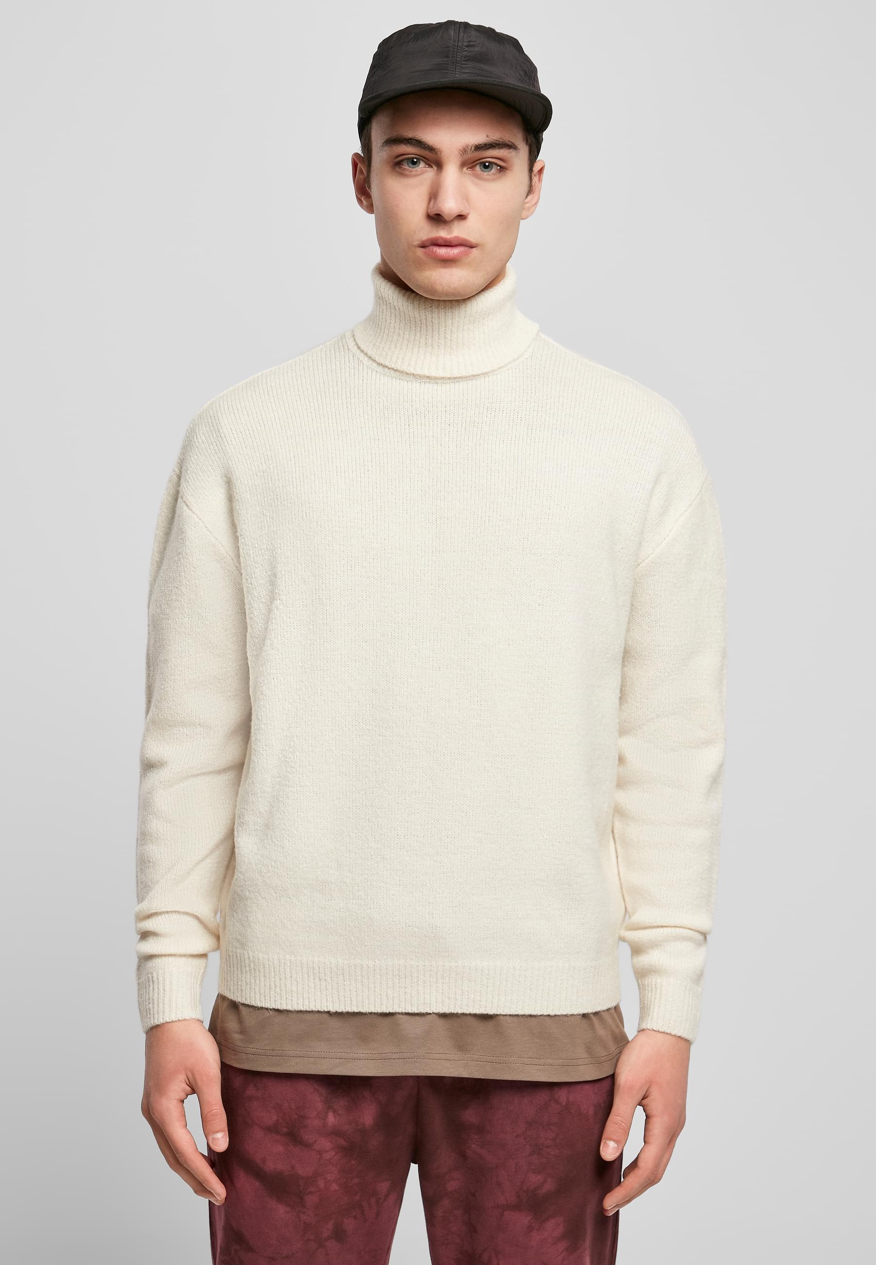 URBAN CLASSICS Rundhalspullover »Urban Classics Herren Oversized Roll Neck Sweater«, (1 tlg.)