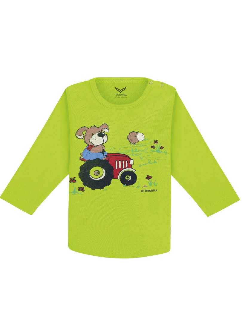 Trigema T-Shirt »TRIGEMA Langarmshirt mit süßem Hund auf Traktor«, (1 tlg.)