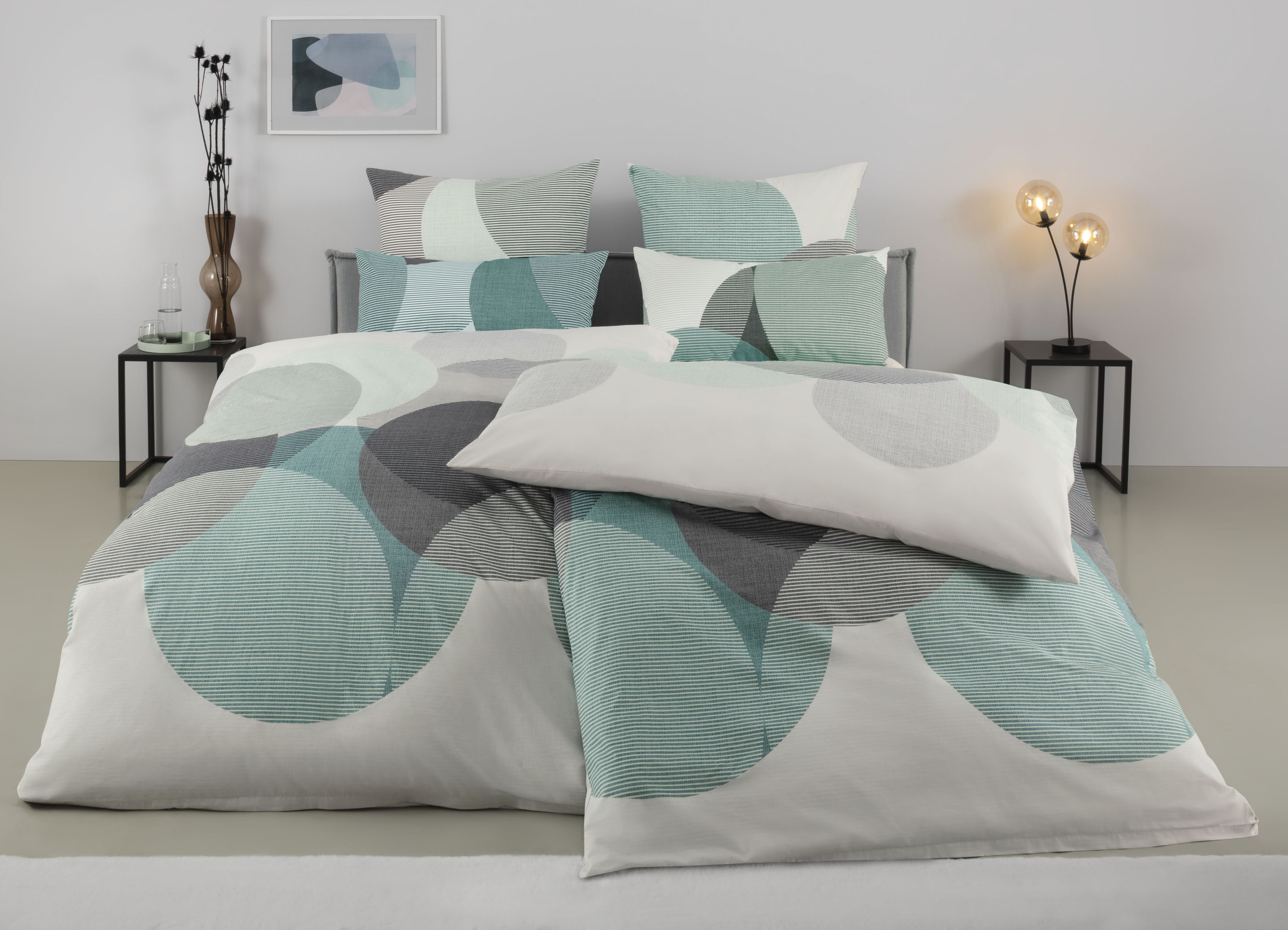 OTTO home Bettwäsche "Carla ab Gr. 135x200 cm und in drei Qualitäten" 2 Stk. 100% Baumwolle, geometrisches Design, Kreise, Bierbaum by OTTO home