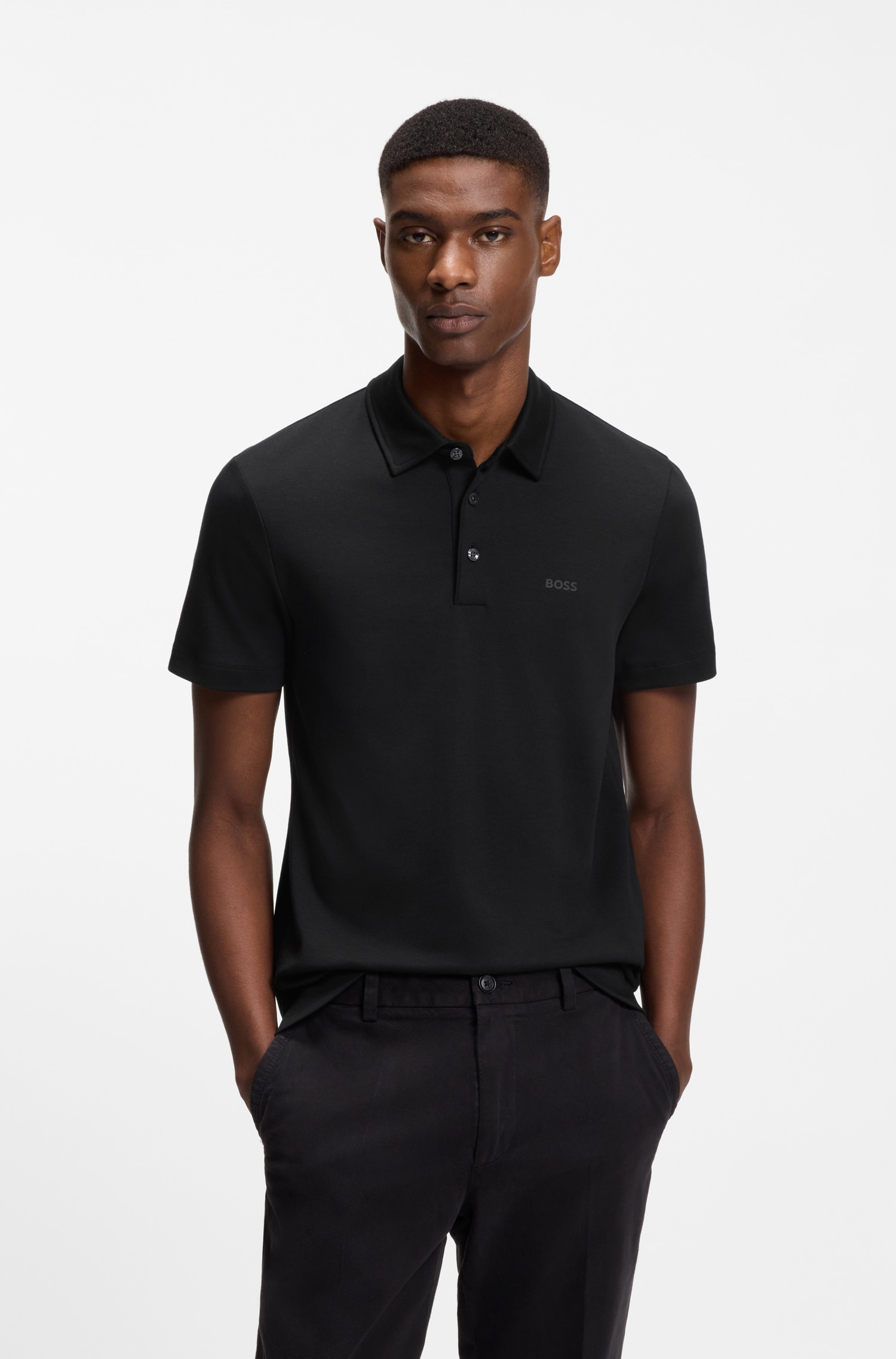 Boss Poloshirt "Palosh" Mit Tonalem Logo, Slim Fit
