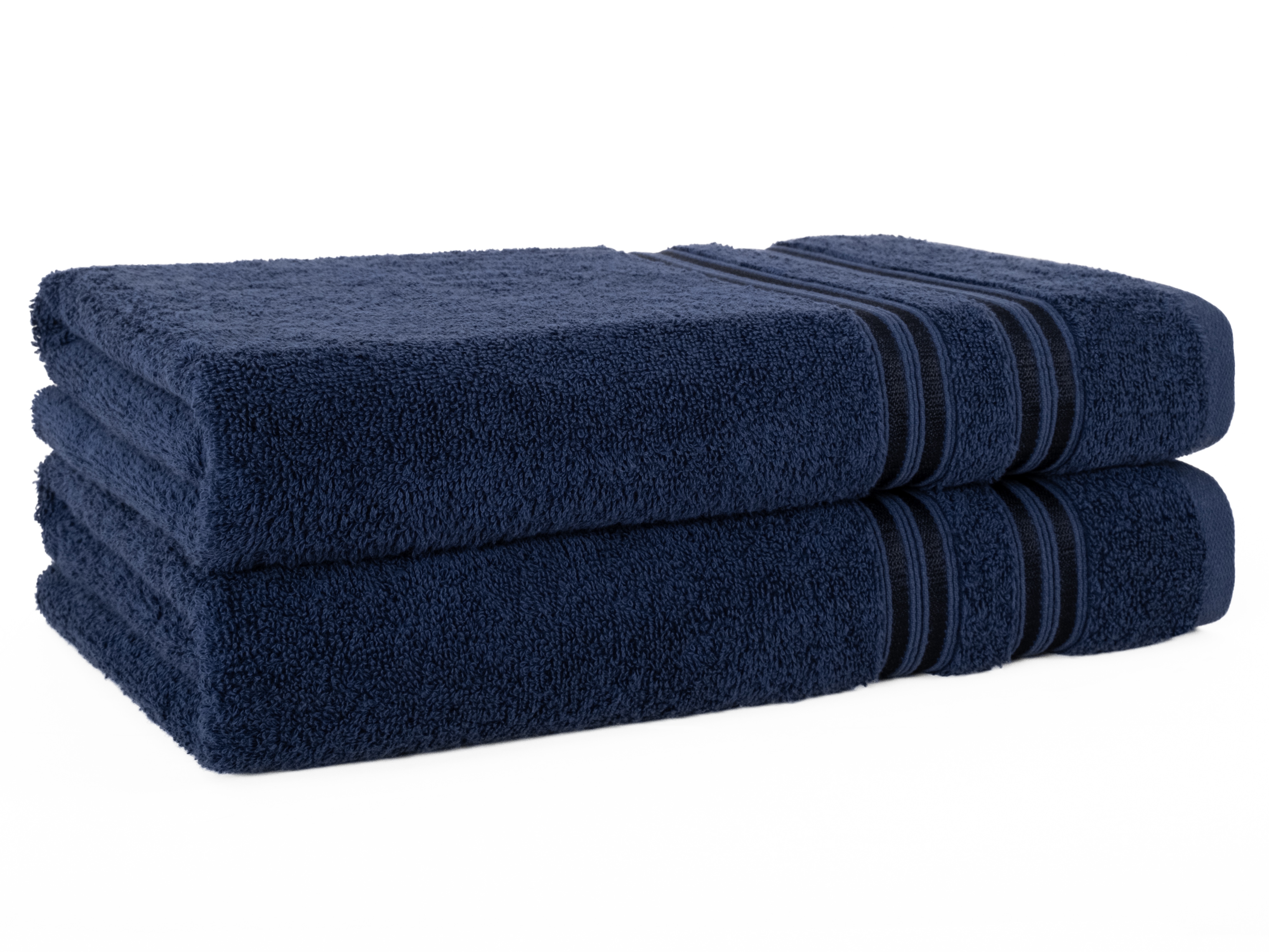 HAMMETEX Duschtuch "2er Set Badetücher 70x140 cm, 100% Baumwolle, Weich & Saugstark" mit Bordüre, einfarbig, weich