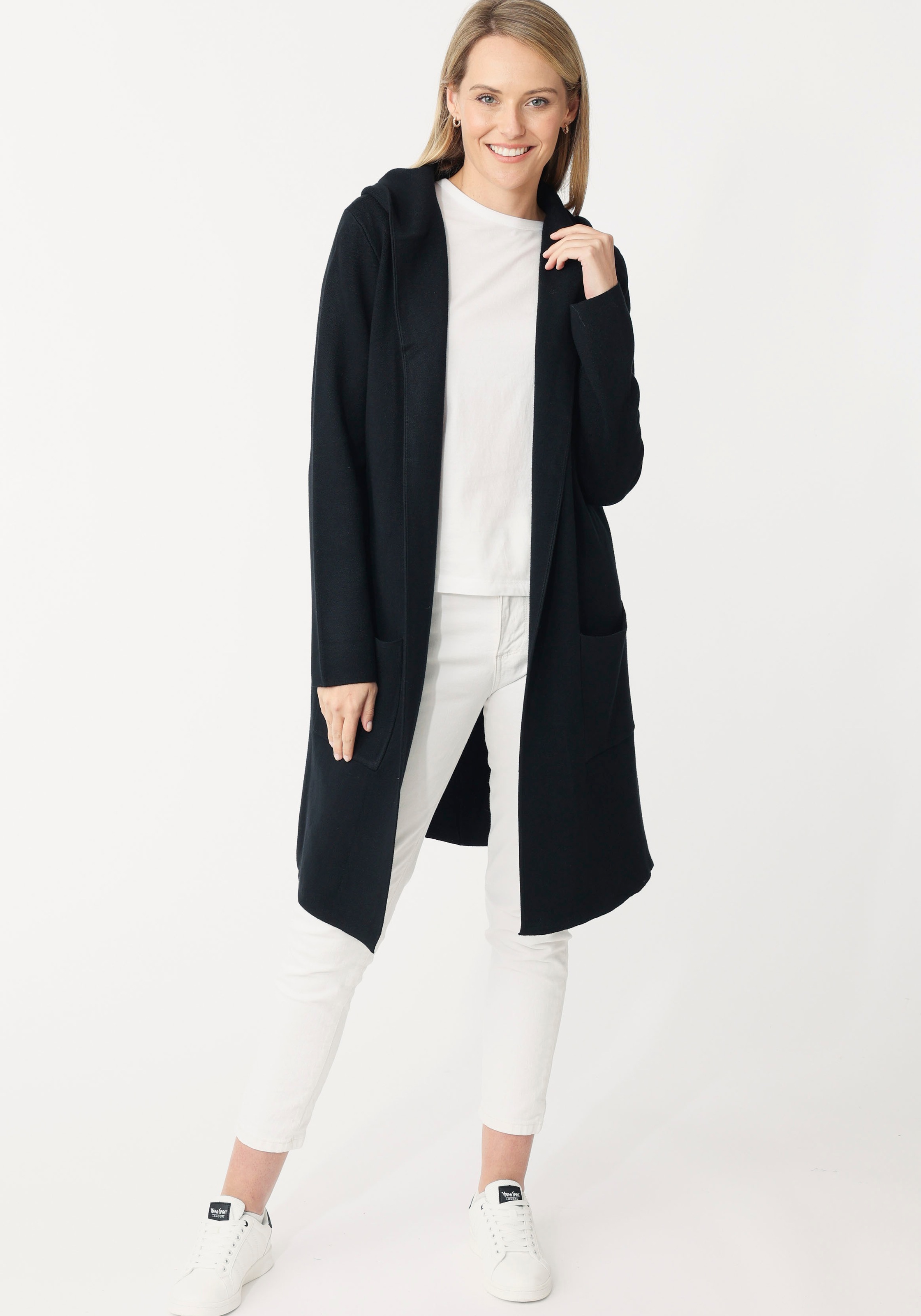 Zwillingsherz Cardigan, Kapuze, Taschen, Langarm, ohne Verschluss günstig online kaufen