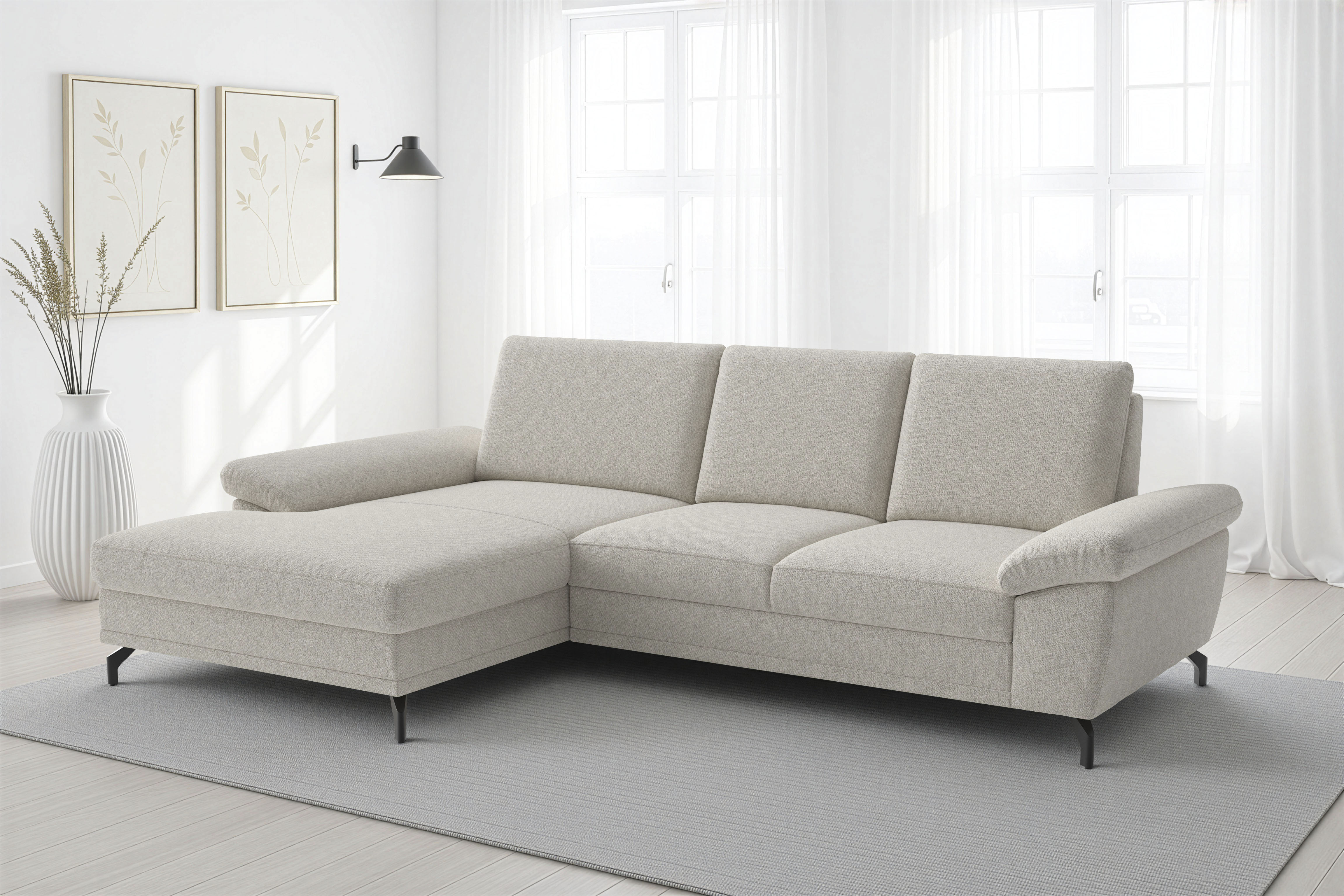 sit&more Ecksofa "Chelsea L-Form, B: 264 cm, Armteil- & Sitztiefenverstellung" optional Schlaffunktion und Bettkasten