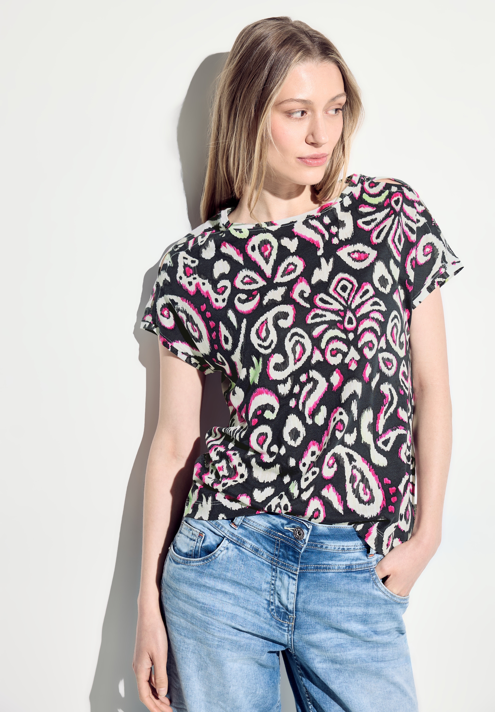 Cecil Rundhalsshirt, mit All-Over Print