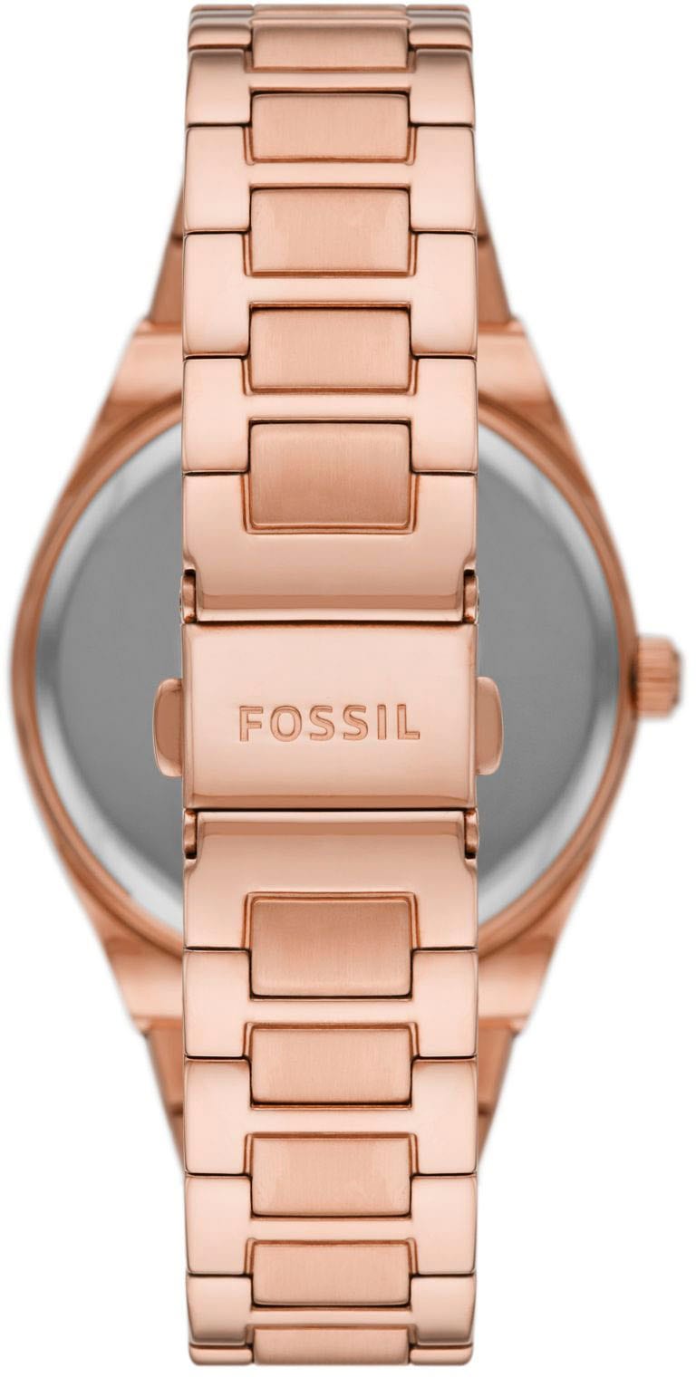 Fossil Quarzuhr »SCARLETTE«, Armbanduhr, Damenuhr, analog, Edelstahlarmband