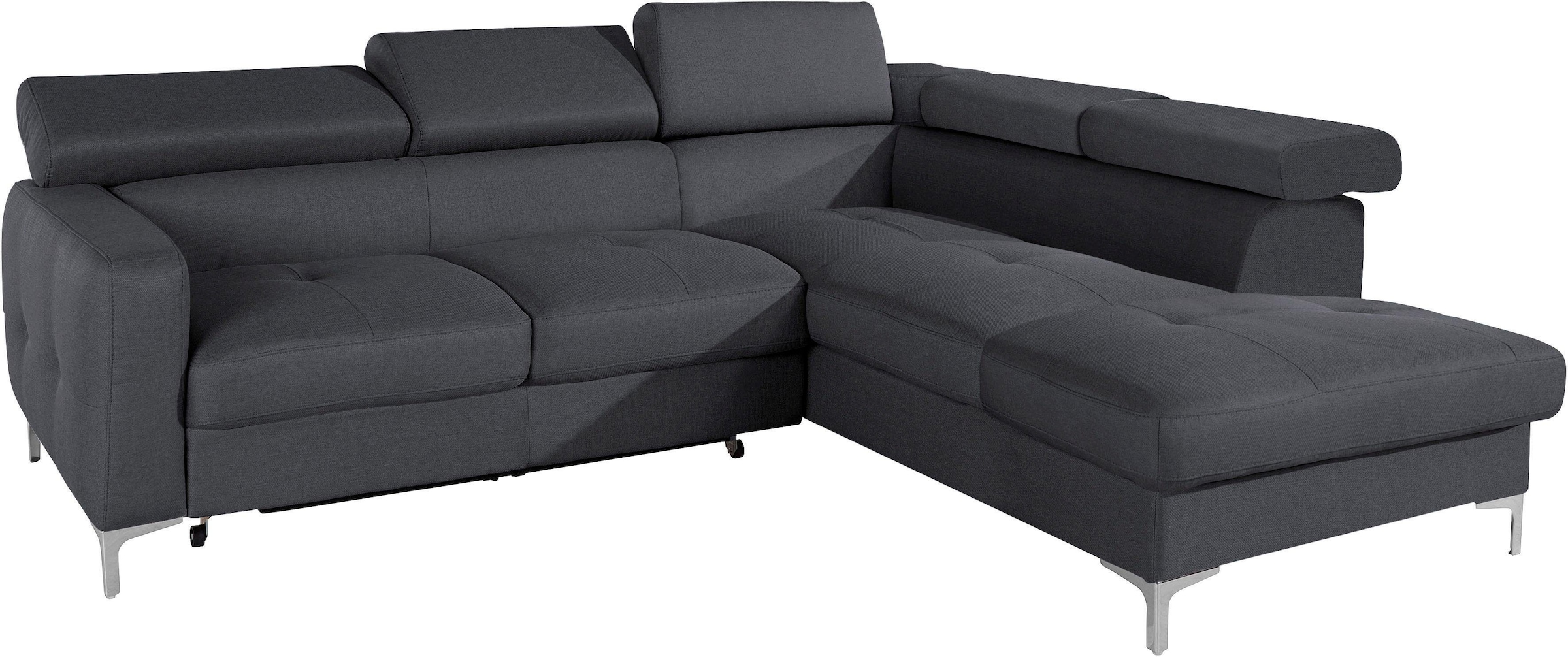 COTTA Polstergarnitur »Sammy L-Form«, (Set), Set bestehend aus: Ecksofa mit Kopfteilverstellung & Hocker