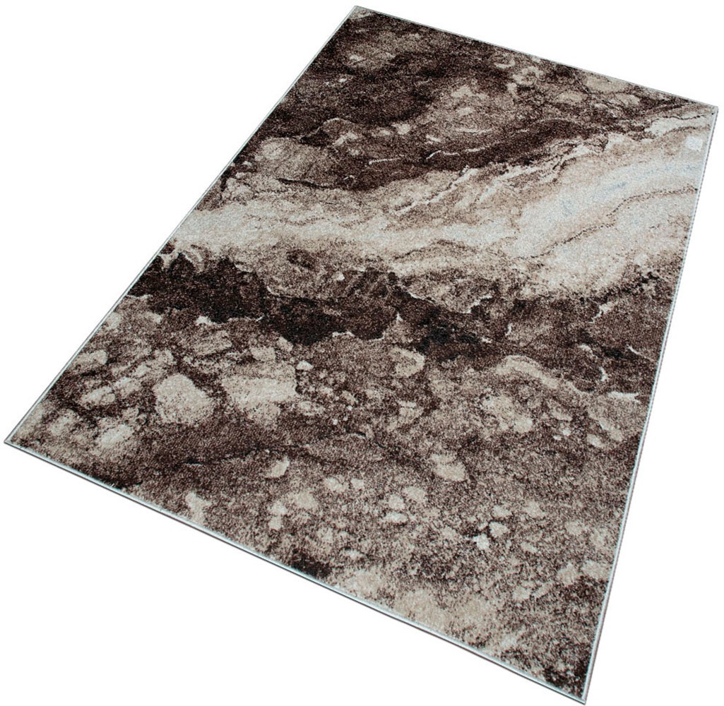 my home Teppich »Sonnenhang«, rechteckig, 9 mm Höhe, mit besonders weichem Flor, Kurzflor, modernes Marmor Design
