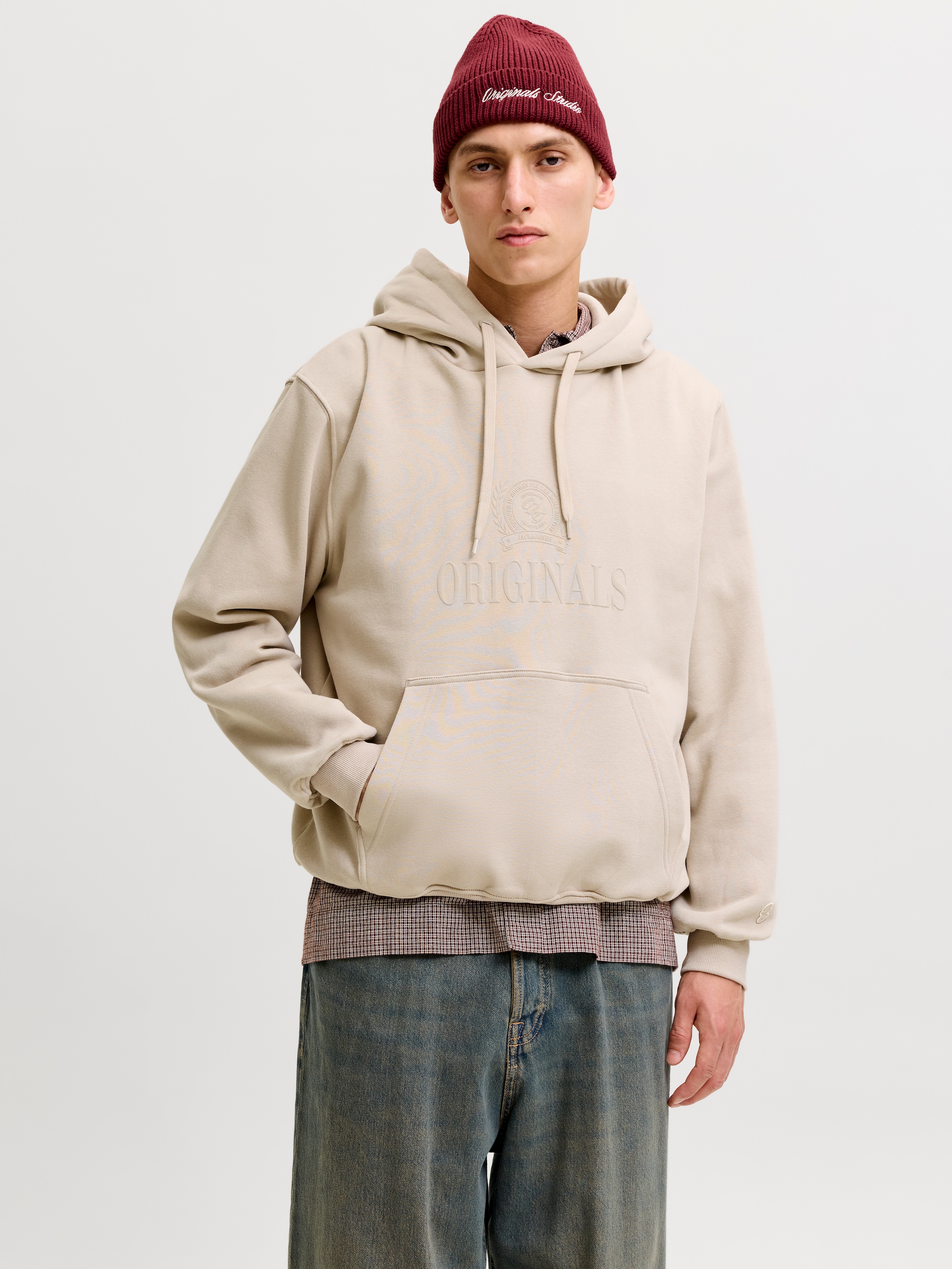 Jack & Jones Kapuzensweatshirt "JORFREDERIKSBERG MONOGRAM SWEAT HOOD SN", Baumwollmischung, relaxed fit