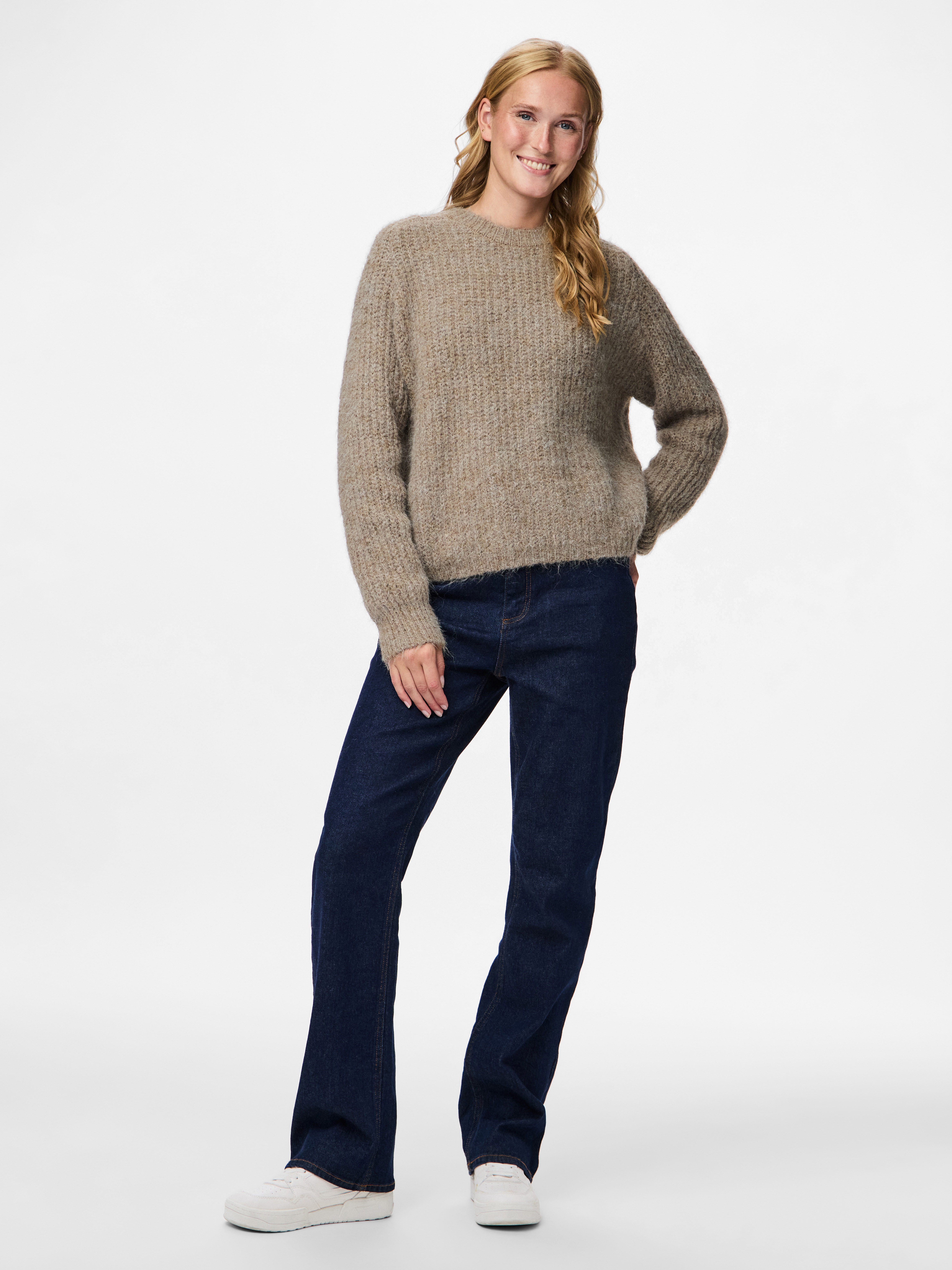 Thumbnail - pieces Strickpullover "PCCLEO LS O-NECK CHUNKY KNIT NOOS BC"