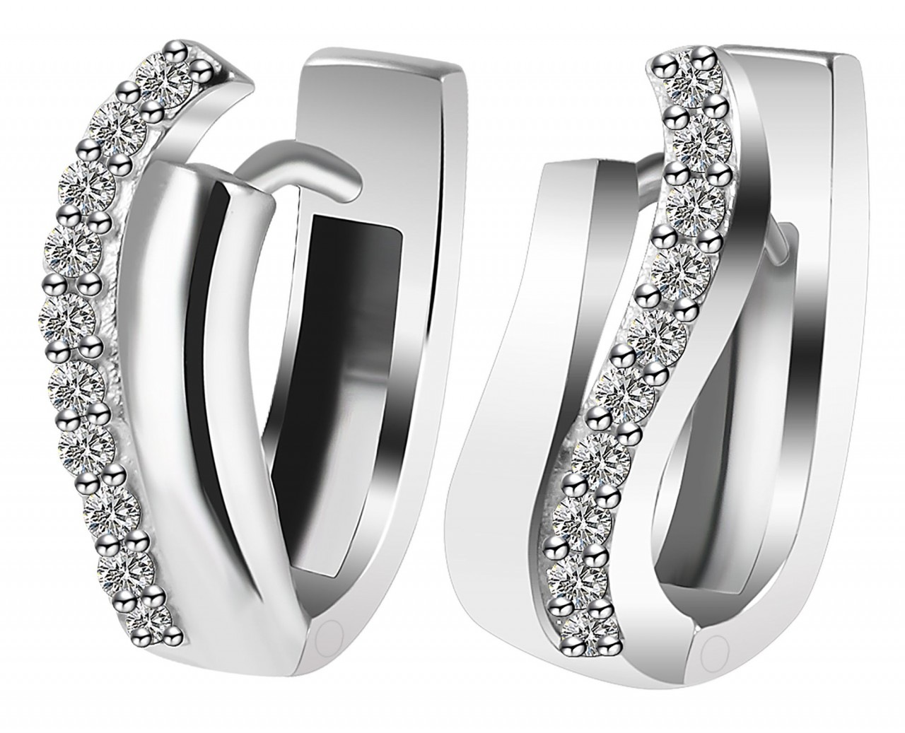 Paar Creolen ADELIA´S "Damen Creolen aus poliertem 925 Sterling Silber und Zirkonia", silber, Ohrringe, Damen, Damen, Silber 925 (Sterlingsilber) 4