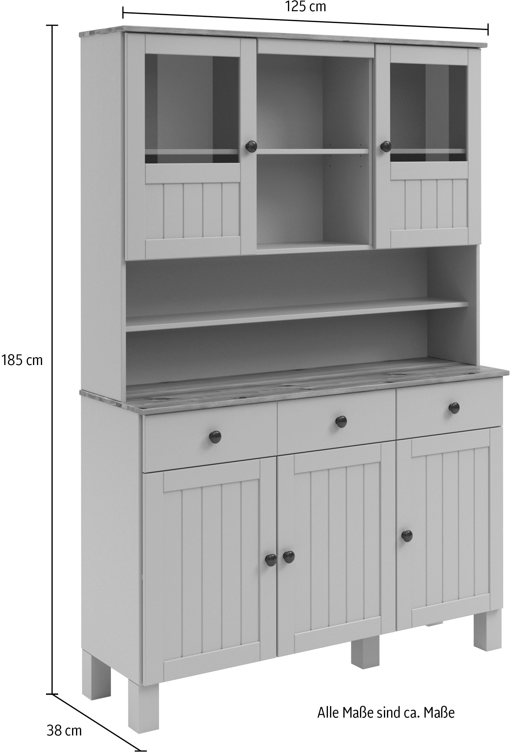 Home affaire Küchenbuffet »Alby2«, Mit Metallgriffen, Breite 125 cm