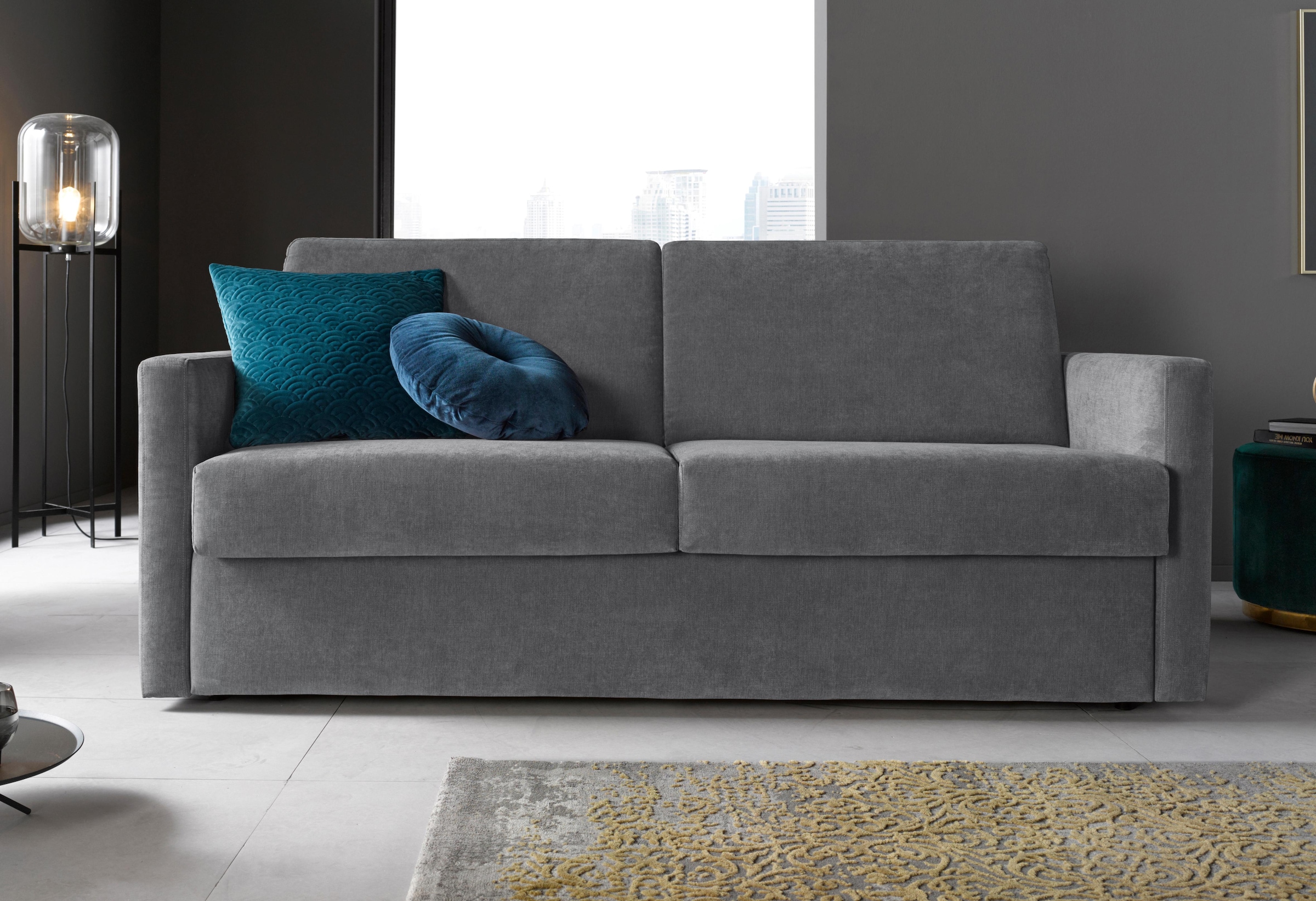 Places of Style Schlafsofa »GOLDPOINT 182cm, Dauerschläfer, Liegefläche 140/200 cm,«, 3-Sitzer mit Bettfunktion, Bonell-Federkernmatratze