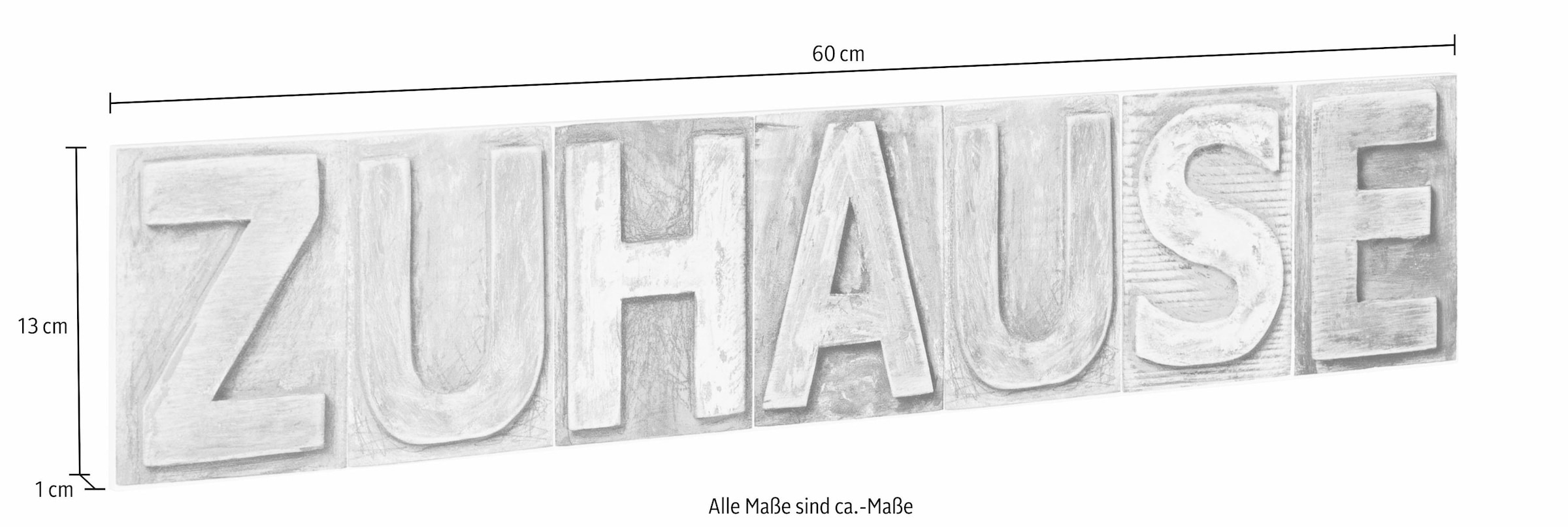 Black Friday Home affaire Dekoobjekt »Zuhause«, Maße (B/H): ca. 60/13 cm |  BAUR