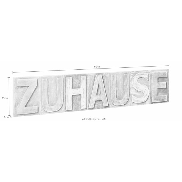 Black Friday Home affaire Dekoobjekt »Zuhause«, Maße (B/H): ca. 60/13 cm |  BAUR