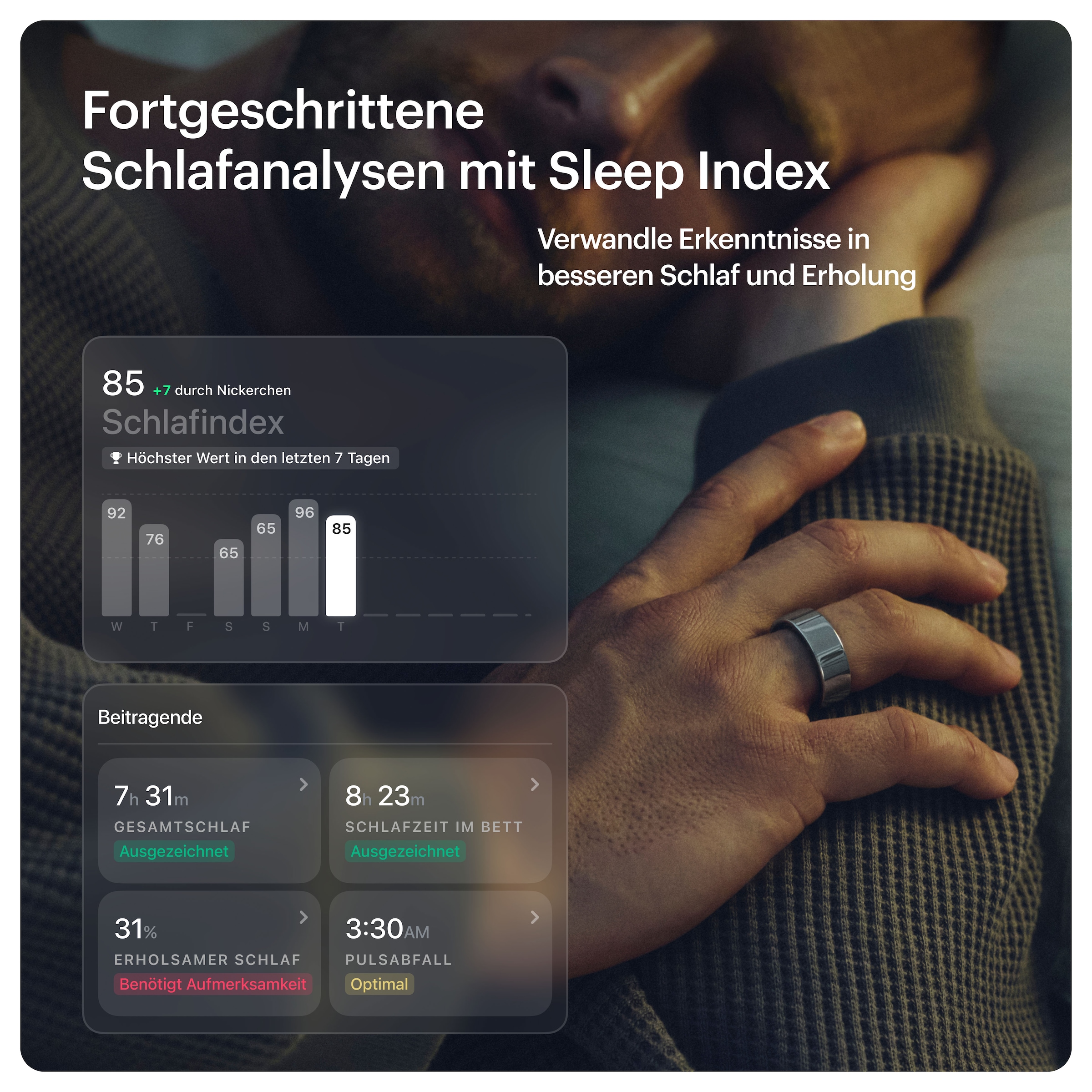 Ultrahuman Activity Tracker »Smartring AIR - Größe 9« Schlaf- und Fitness-Tracker für Frauen und Männer