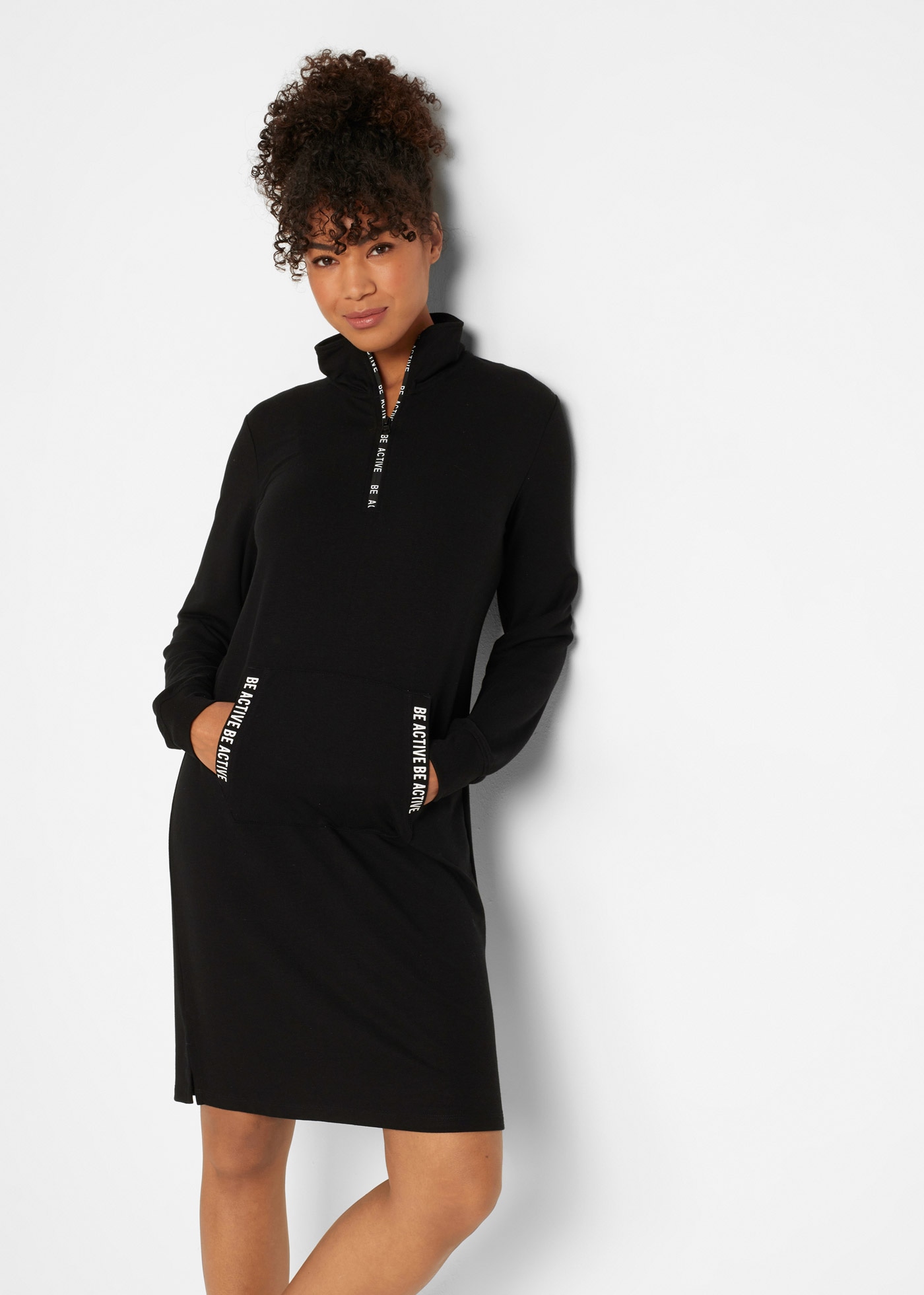 bonprix Sweatkleid für den Alltag, mit langem Arm, aus Viskose-Mix, Casual günstig online kaufen