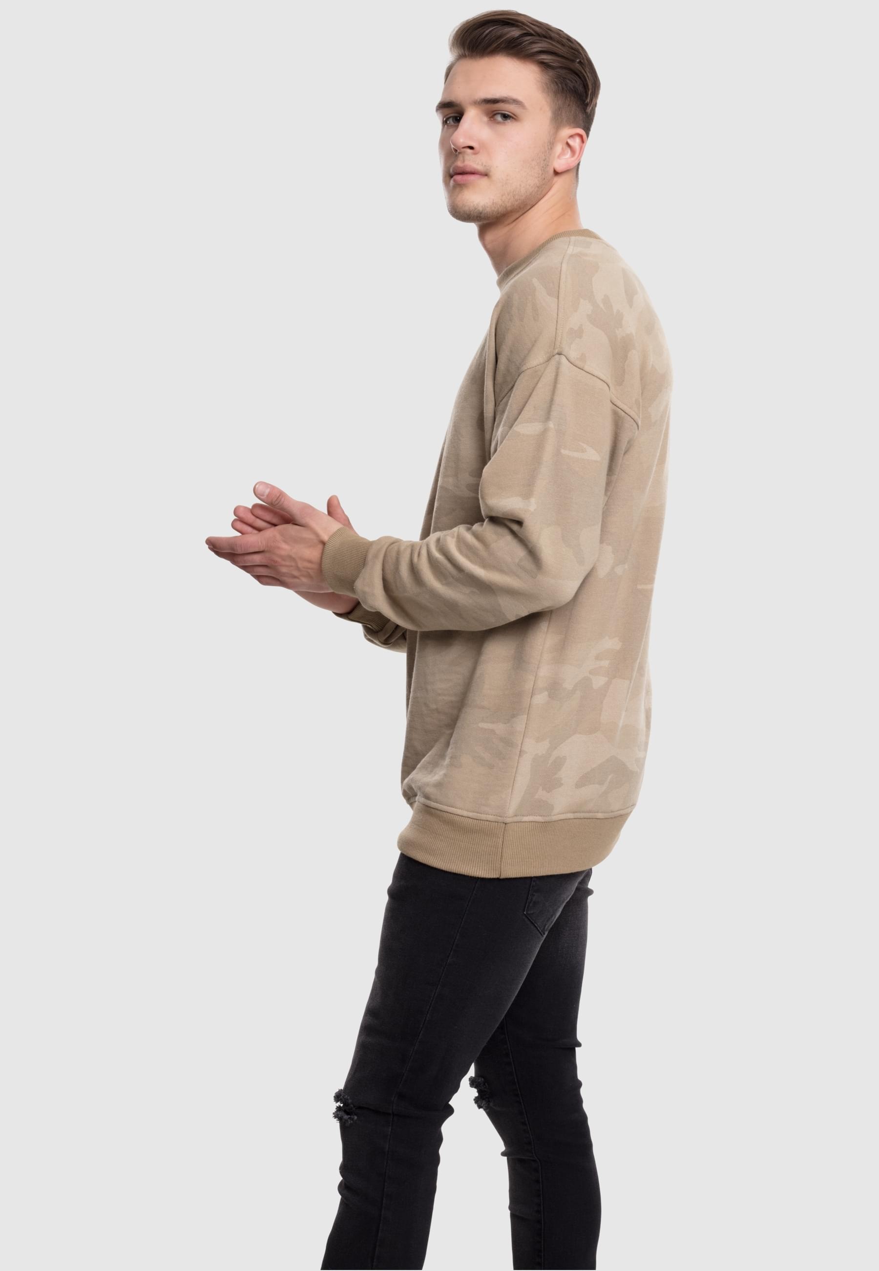 URBAN CLASSICS Rundhalspullover »Urban Classics Herren Camo Crewneck«, (1 tlg.)